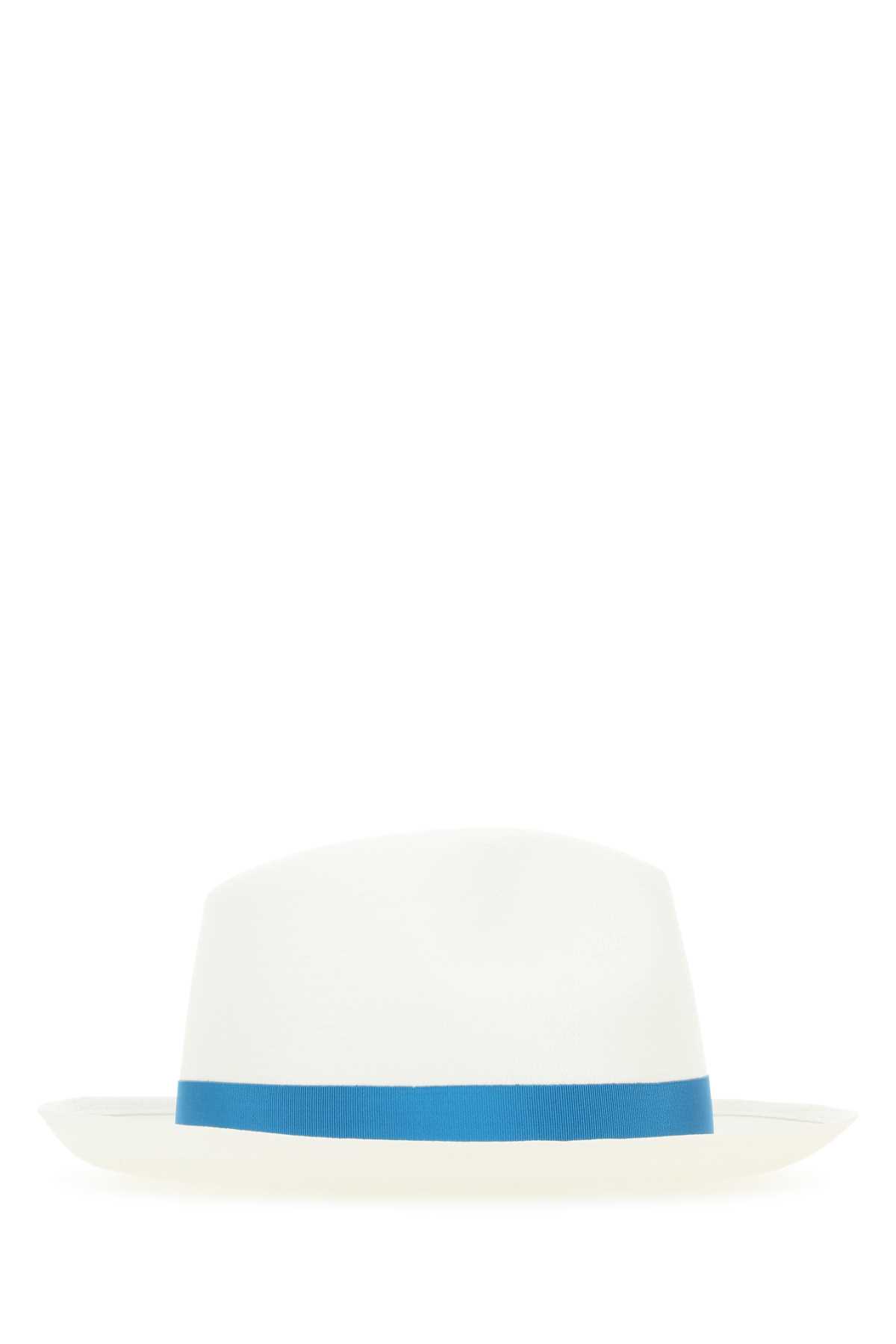 Borsalino White Straw Hat In 0038