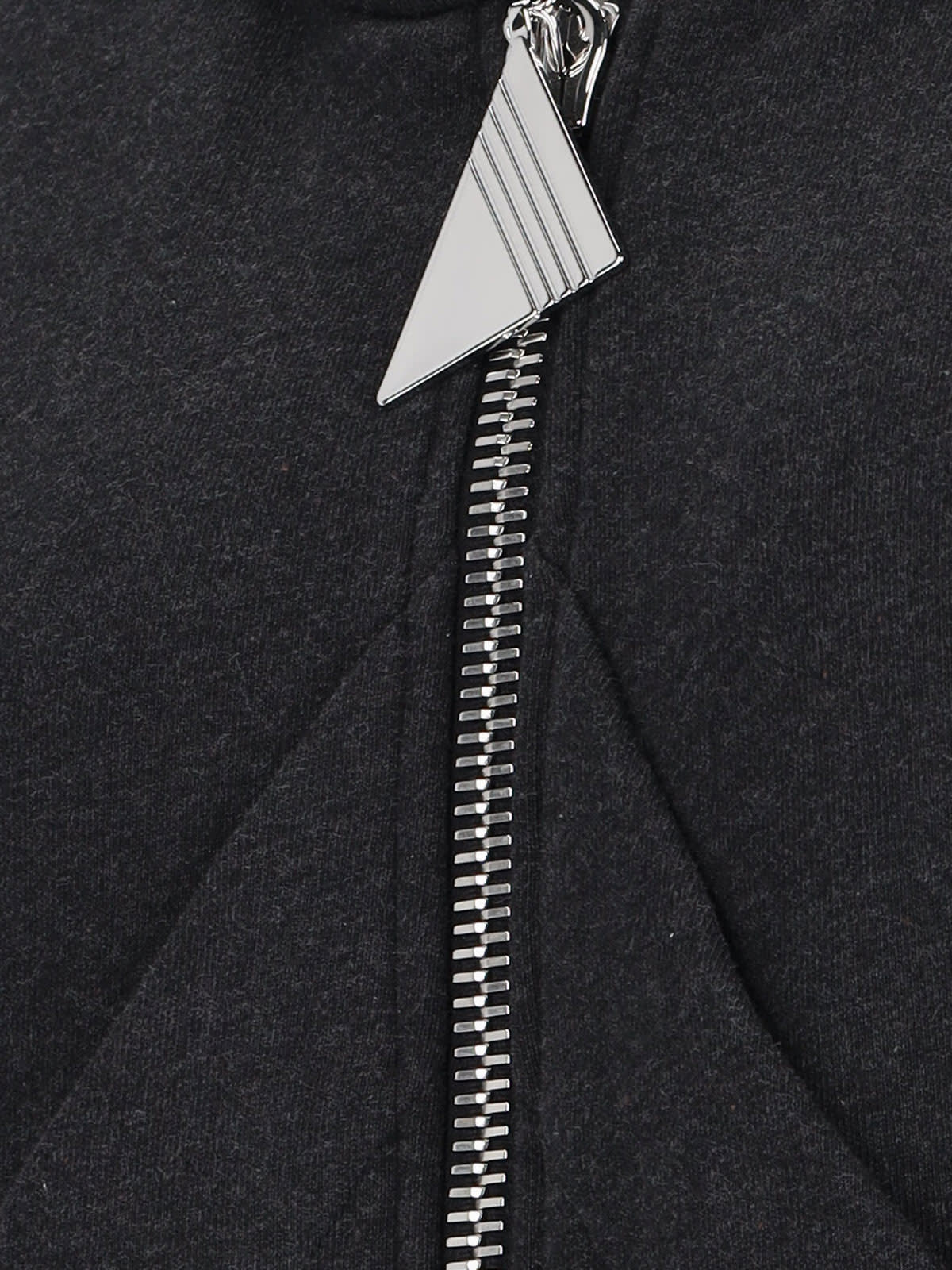 Attico Grey Sweatshirt With Hood And Logo Lettering On The Front In Black