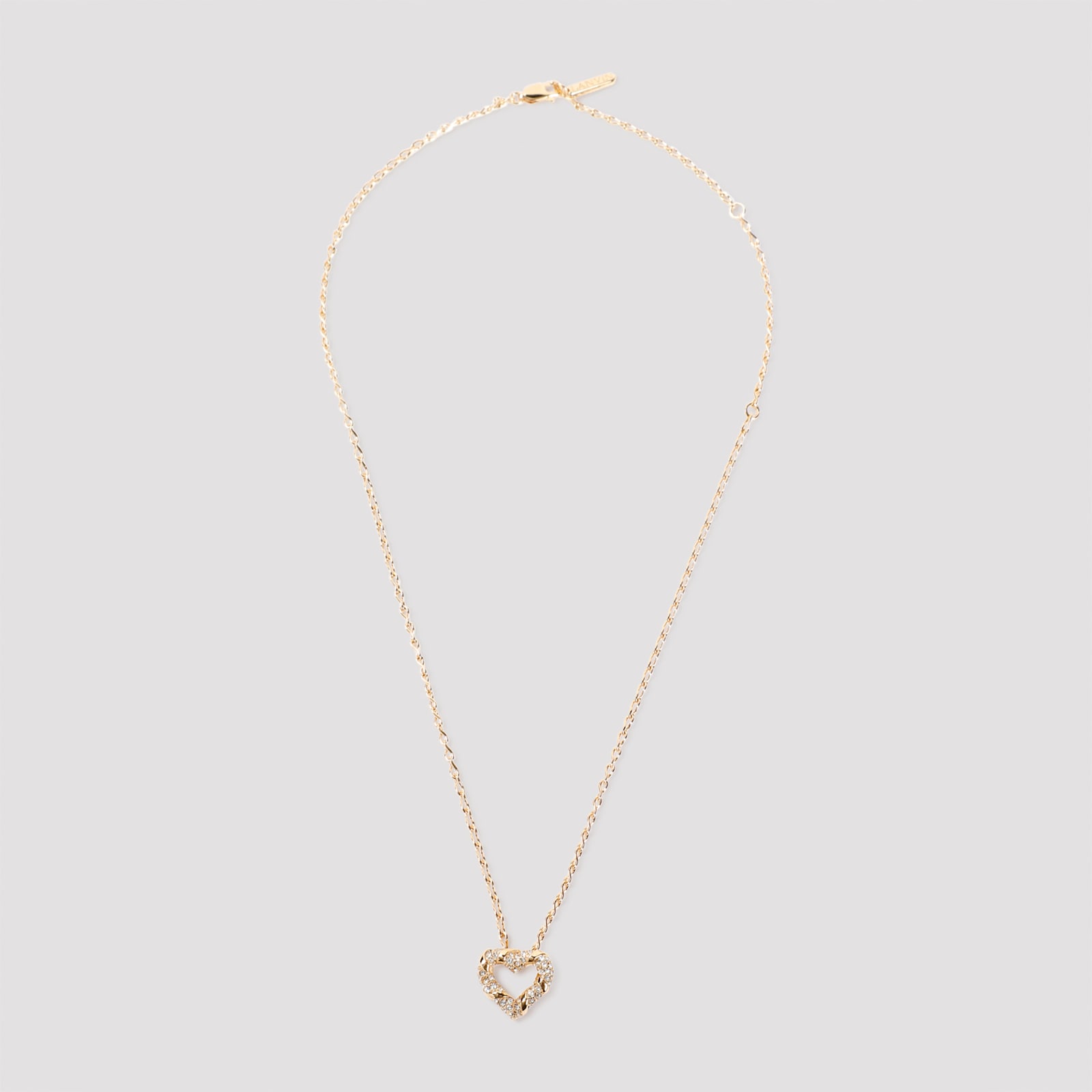 Shop Lanvin Melodie Heart Necklace In Gold Crystal