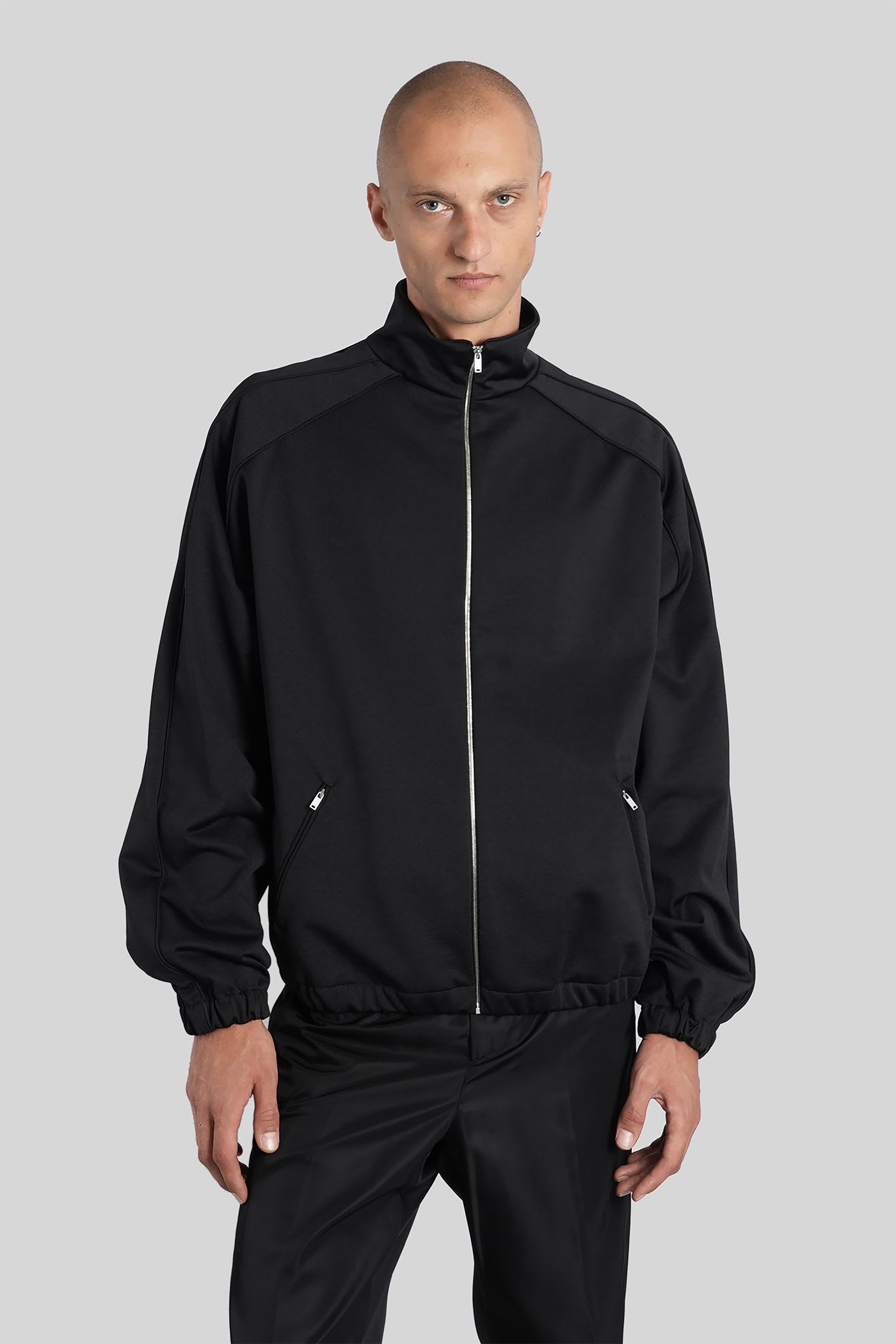 Jil Sander Sweatshirt Zip Up Sweatshirt In Black Cotton In Black