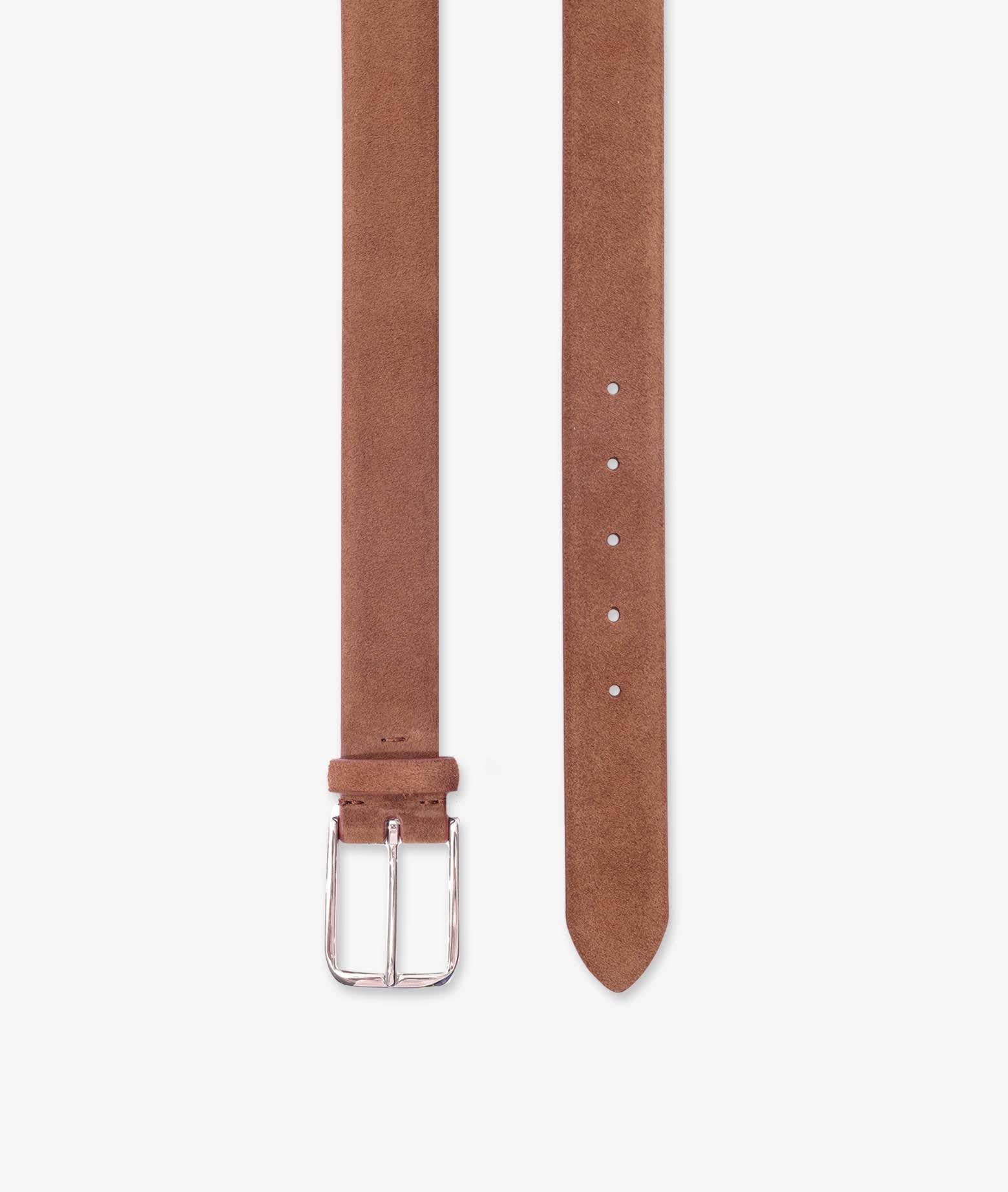 Shop Larusmiani Suede Leather Belt Belt In Brown