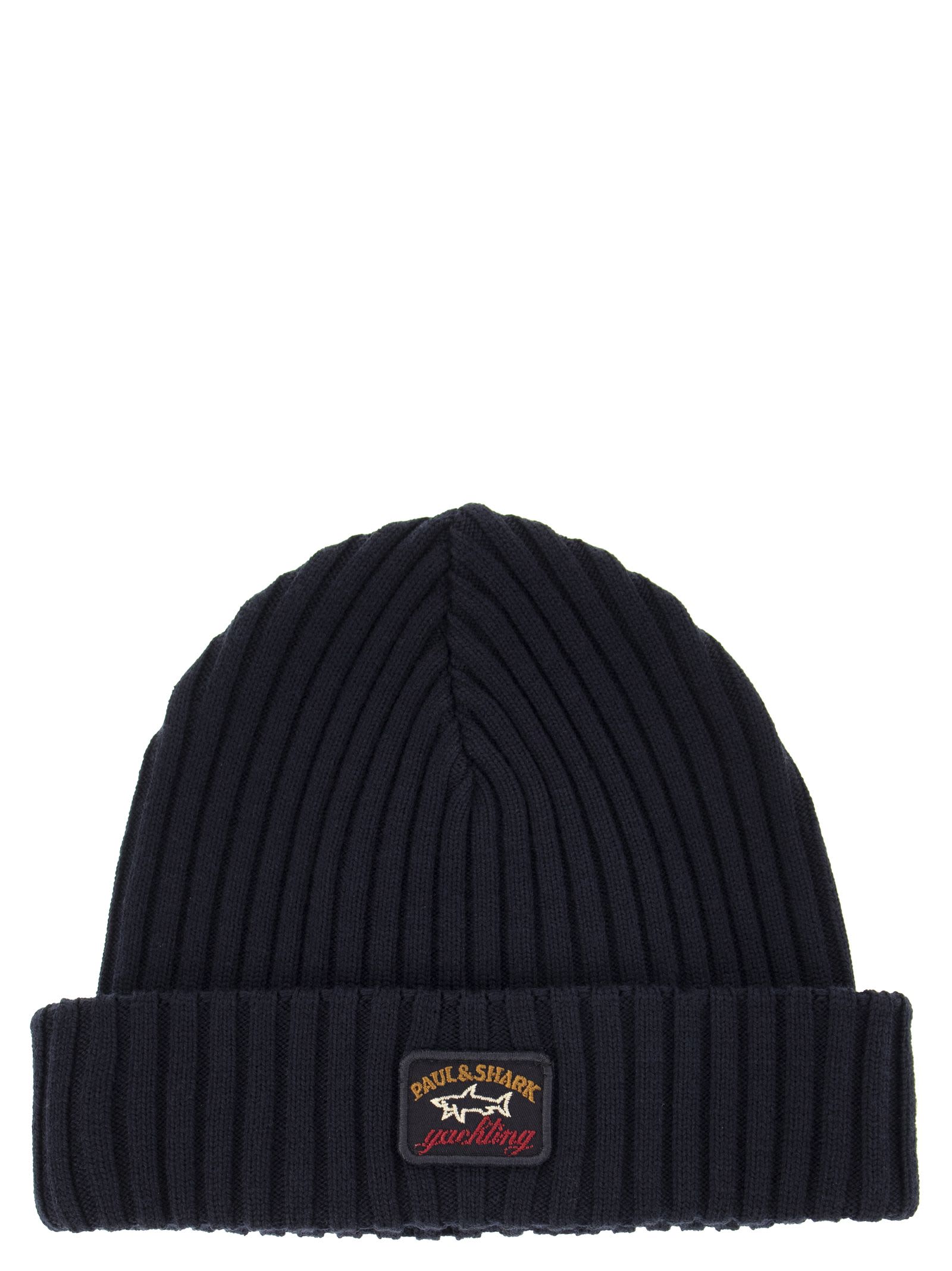 Iconic Coin Badge Ribbed Wool Hat Paul & shark