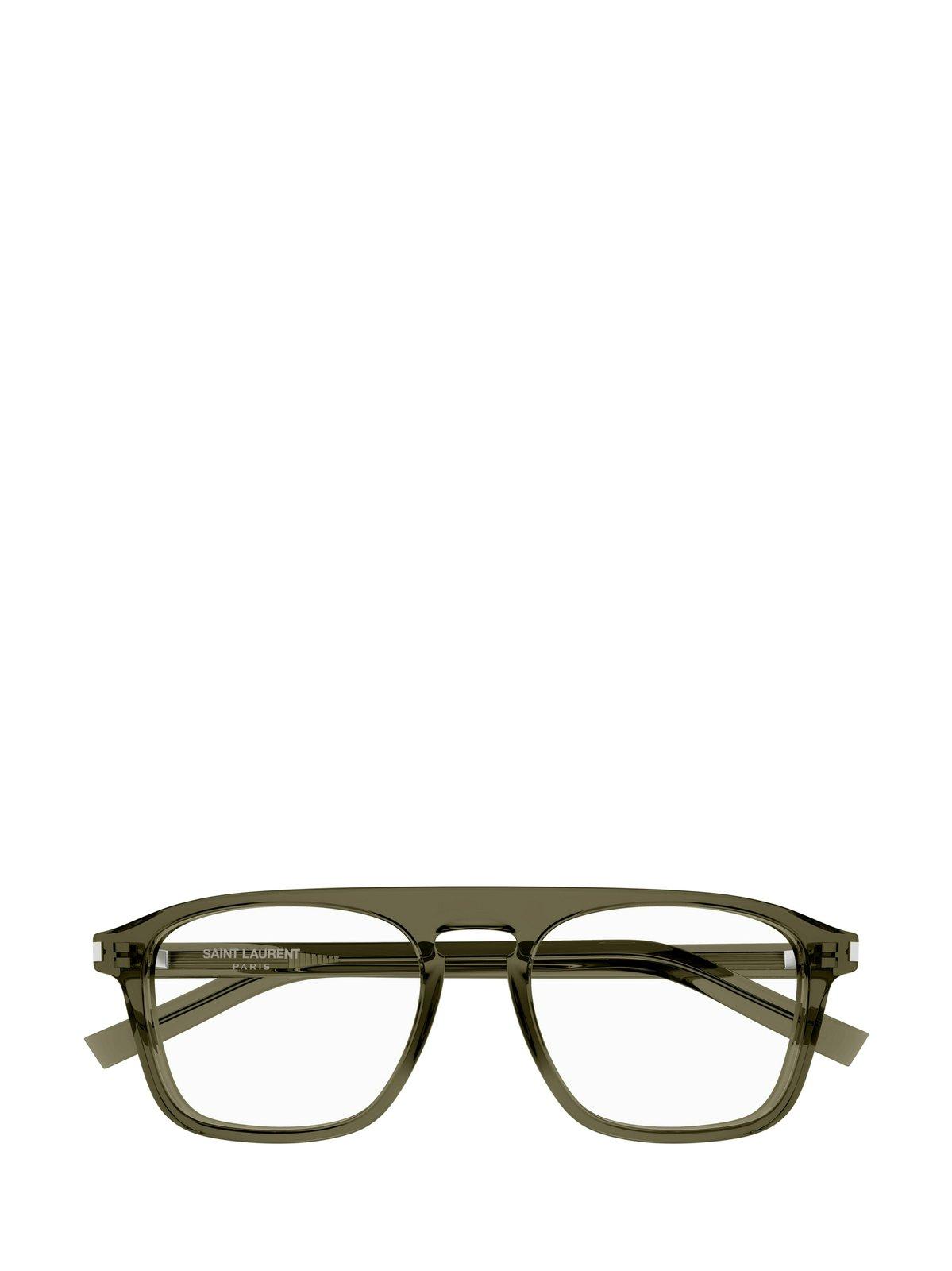 Saint Laurent Sl157 Square Frame Glasses Glasses In Green