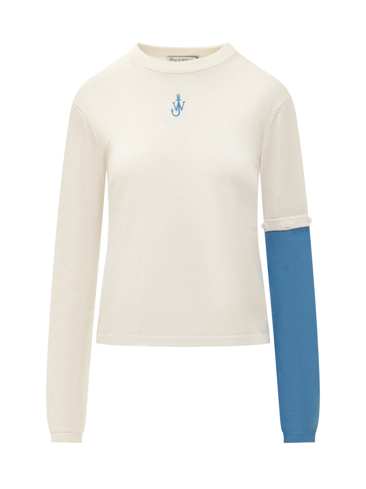Shop Jw Anderson Contrast Sleeve Jump In White