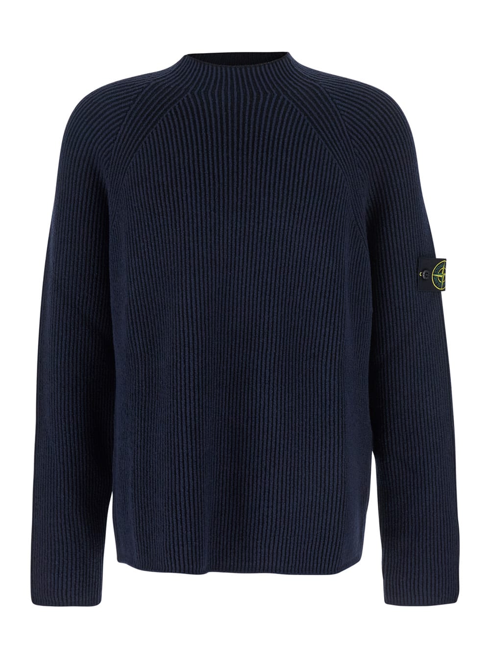 Stone Island Cotton And Virgin Wool Sweater In Blue
