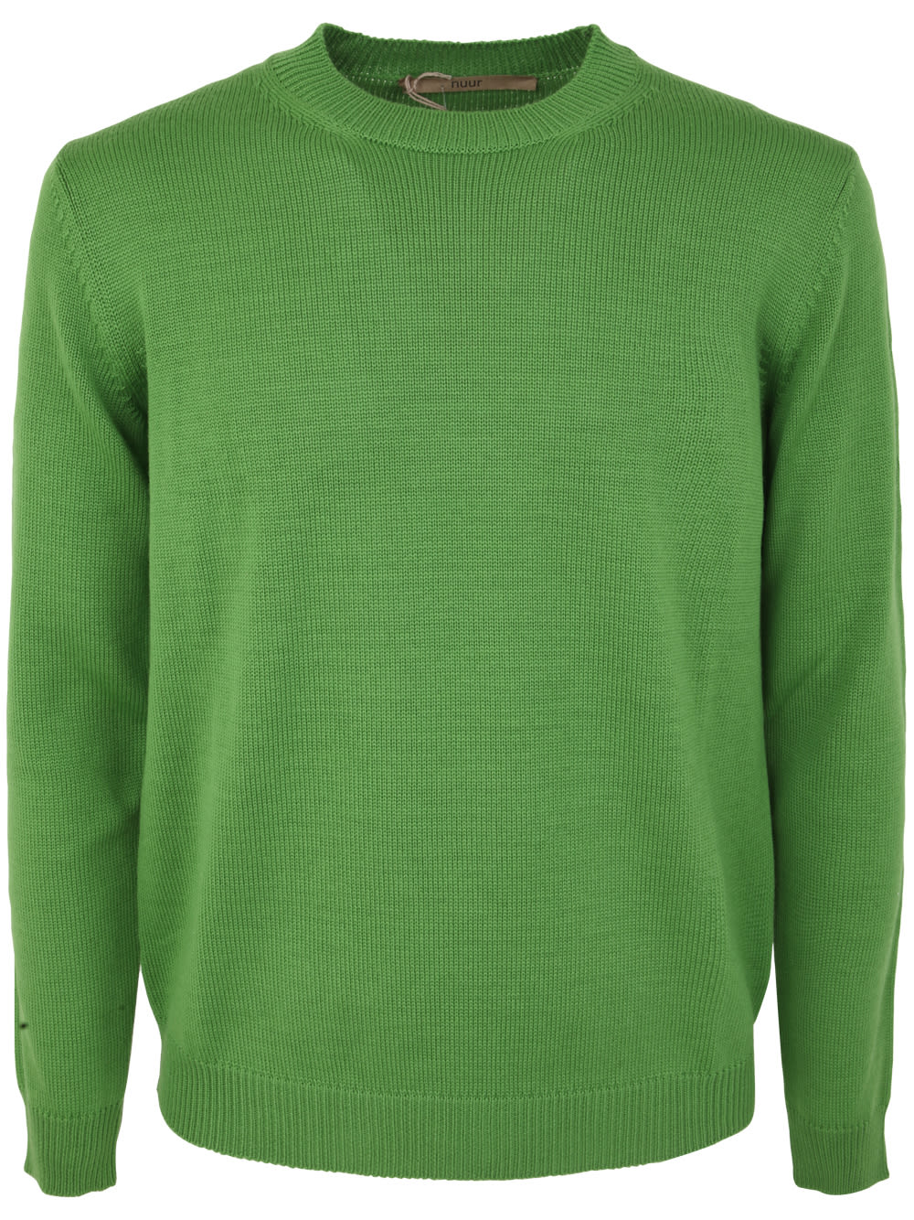 Shop Nuur Long Sleeve Crew Neck Sweater In Green