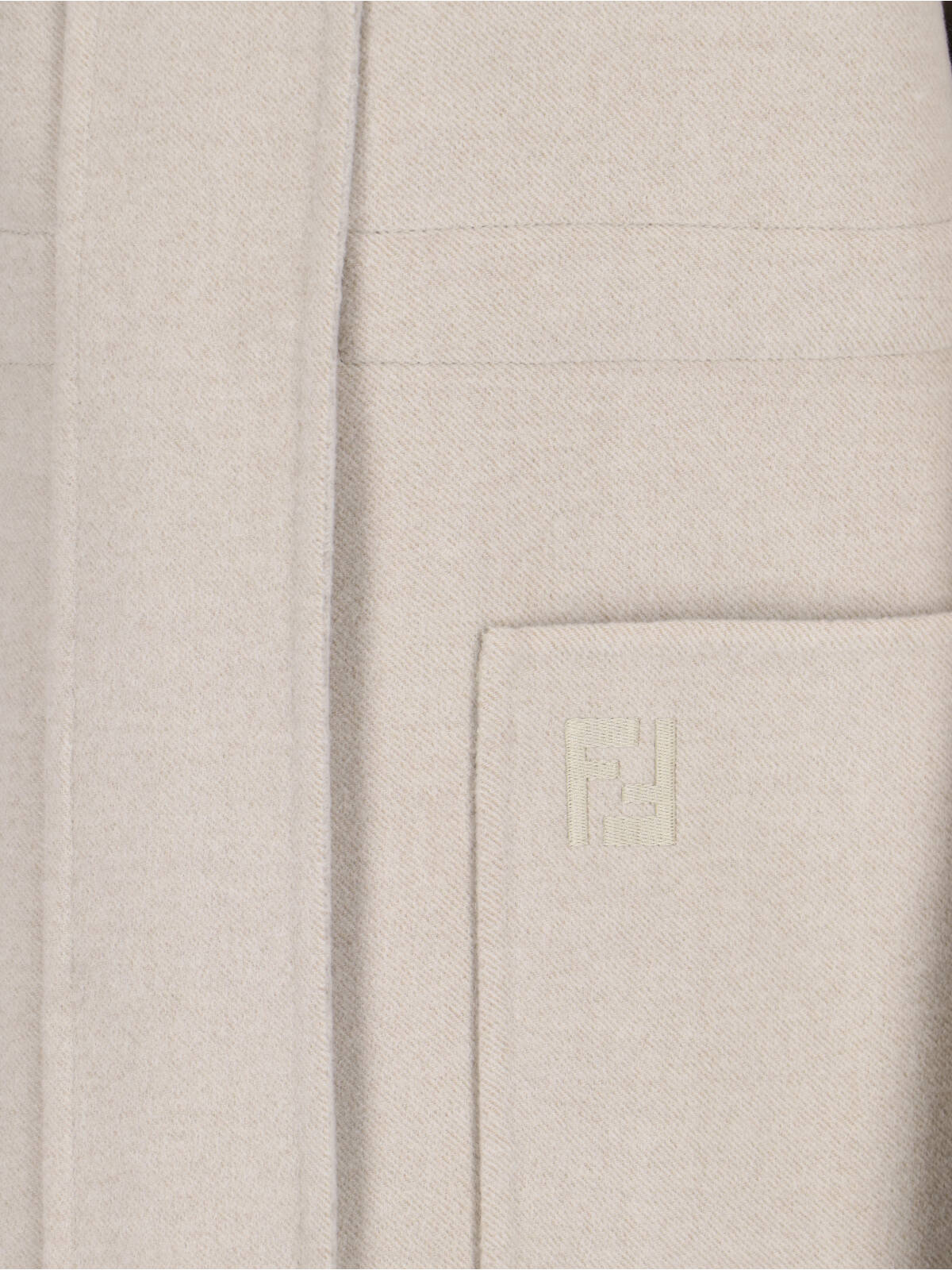 Fendi High Neck Blouson Jacket In Neutral