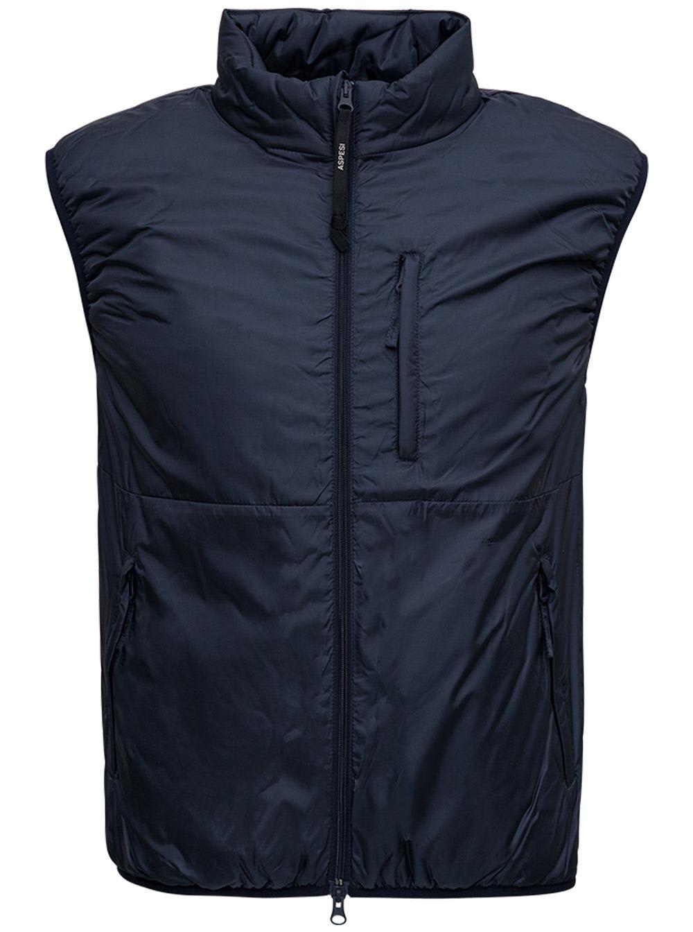 Shop Aspesi Jil Padded Zip-up Gilet In Navy