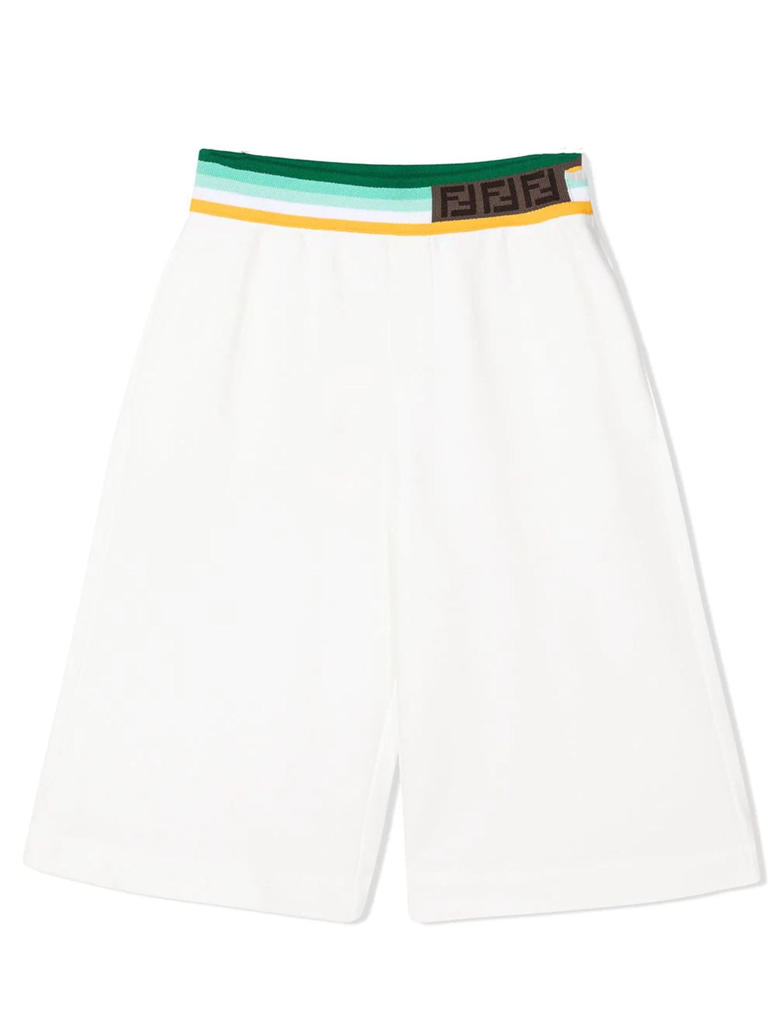 Fendi White Cotton Shorts
