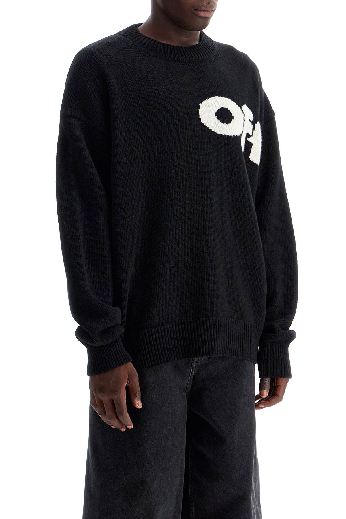 Shop Off-white Oversized Sweater In Black - Cream (black)