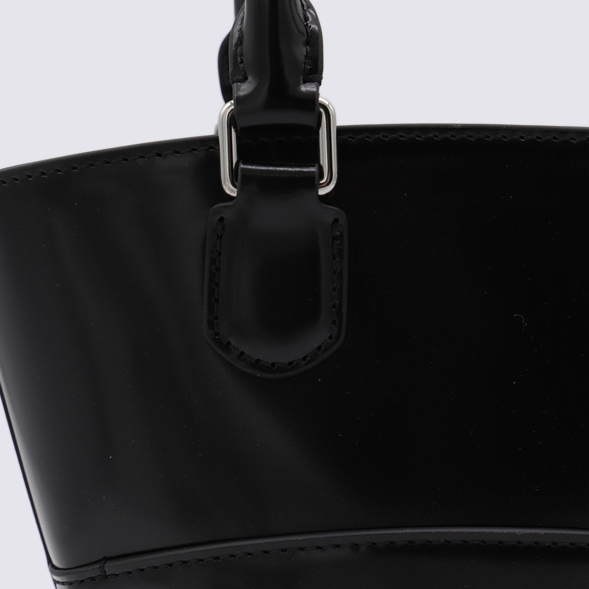 Self-portrait Black Leather Top Handle Bag In Black