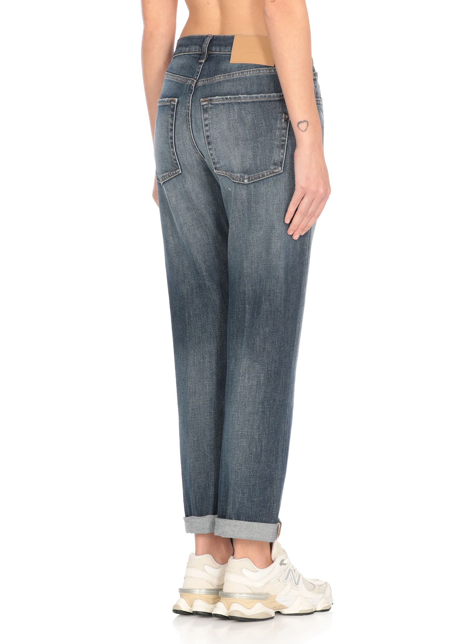 Dondup Regular Fit Jeans With Rolled Cuffs In Blue