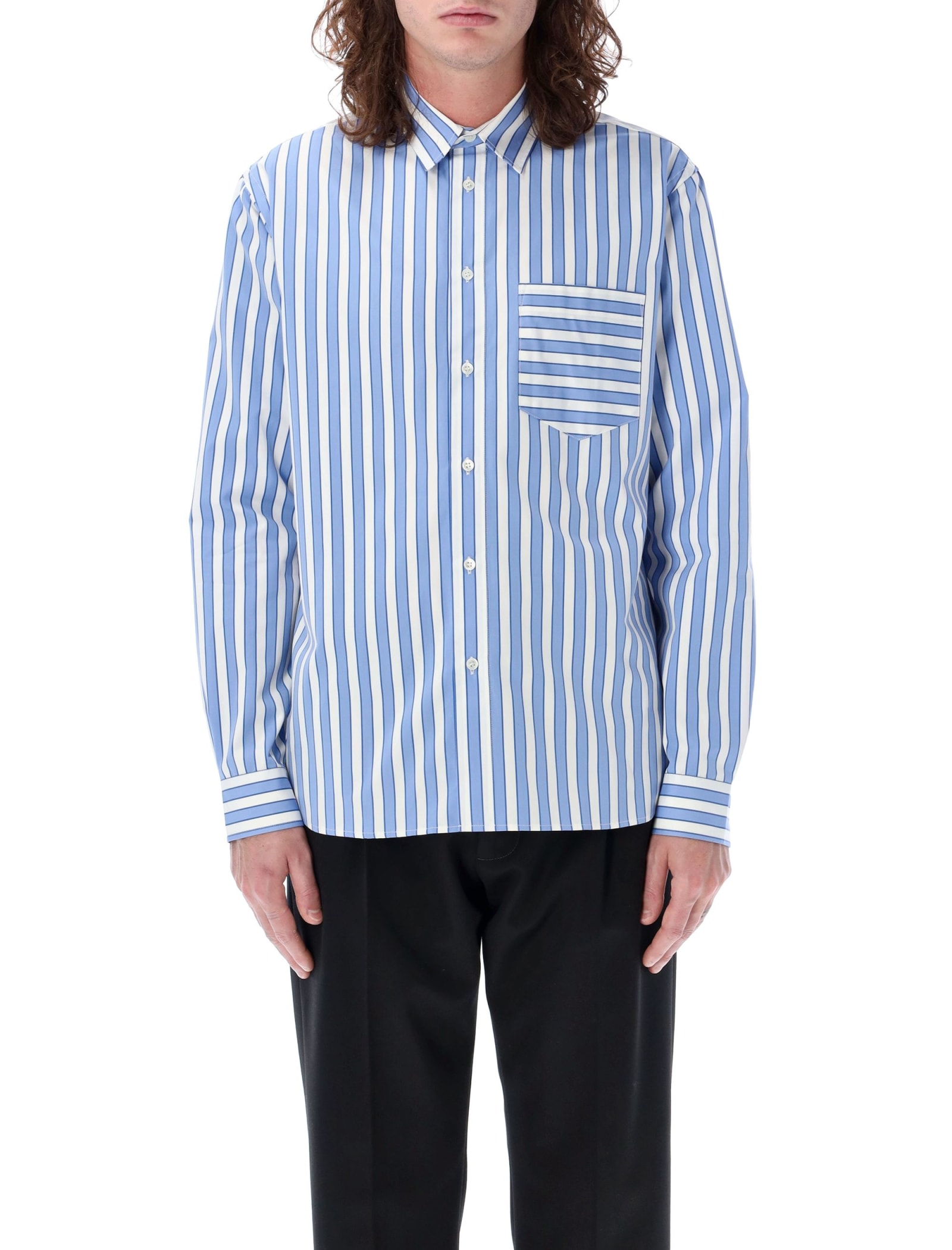 Jw Anderson Patch Shirt In Blue White