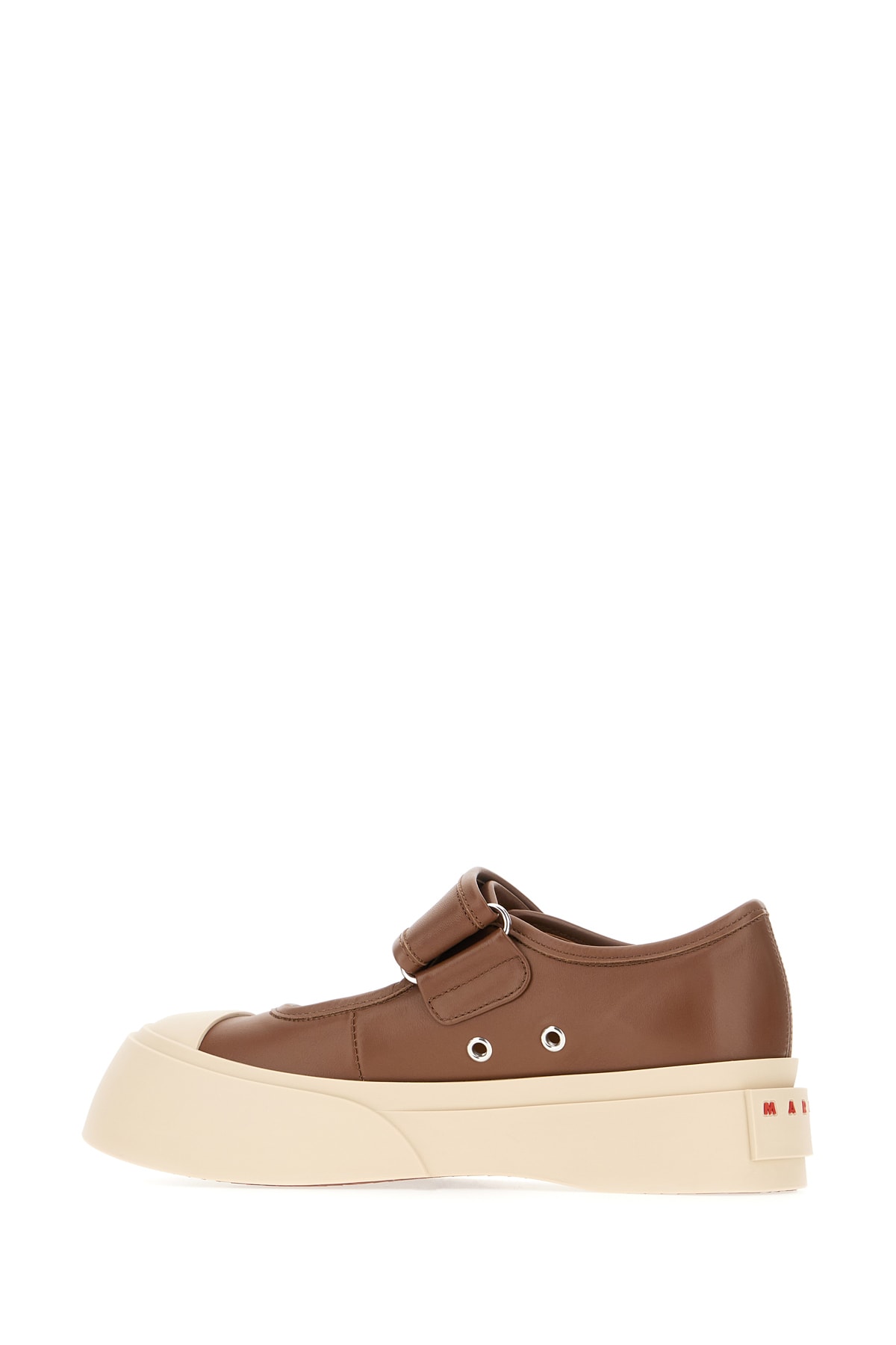 Shop Marni Chocolate Nappa Leather Mary Jane Ballerinas In Cigar