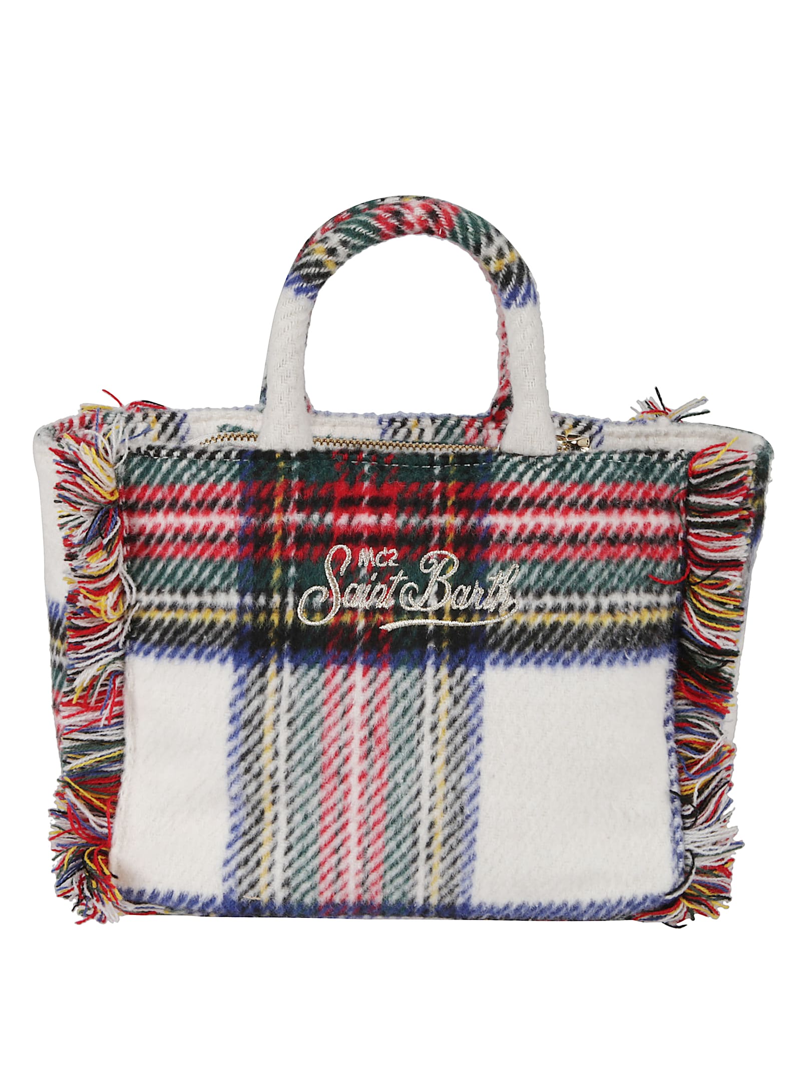 Mc2 Saint Barth Mini Vanity Tartan-pattern Tote Bag In Multi