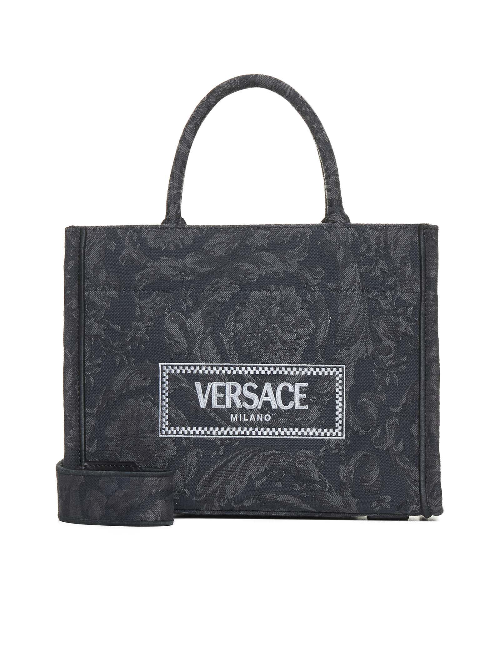 Versace Tote In Black+black--gold