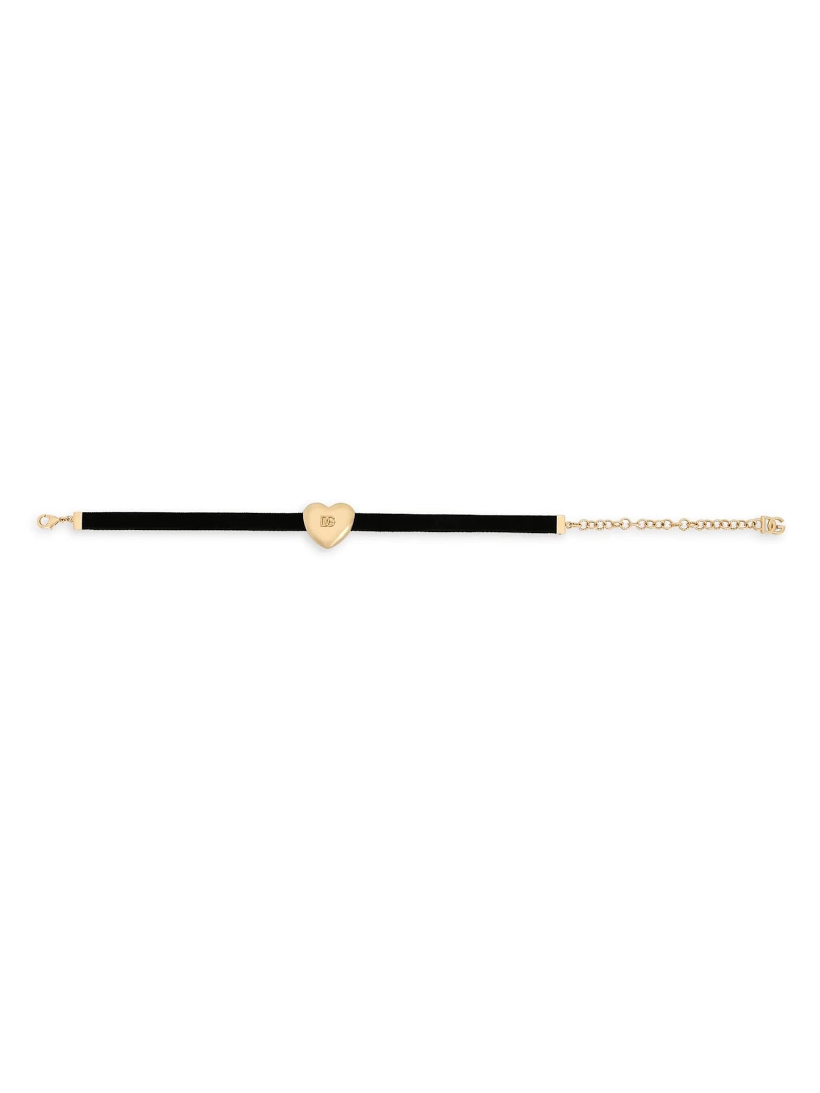 Shop Dolce & Gabbana Choker Velluto In Nero Oro