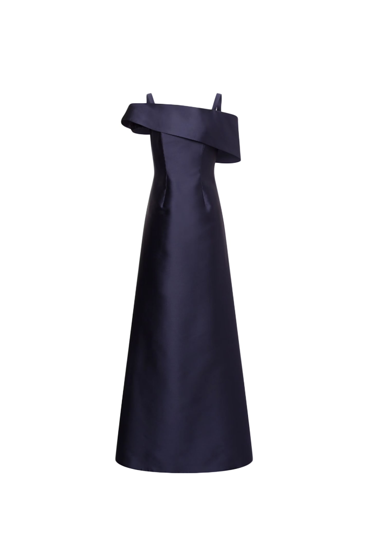 Alberta Ferretti Floor-length Silk Mikado Maxi Dress With Ruffle Hem In Blue