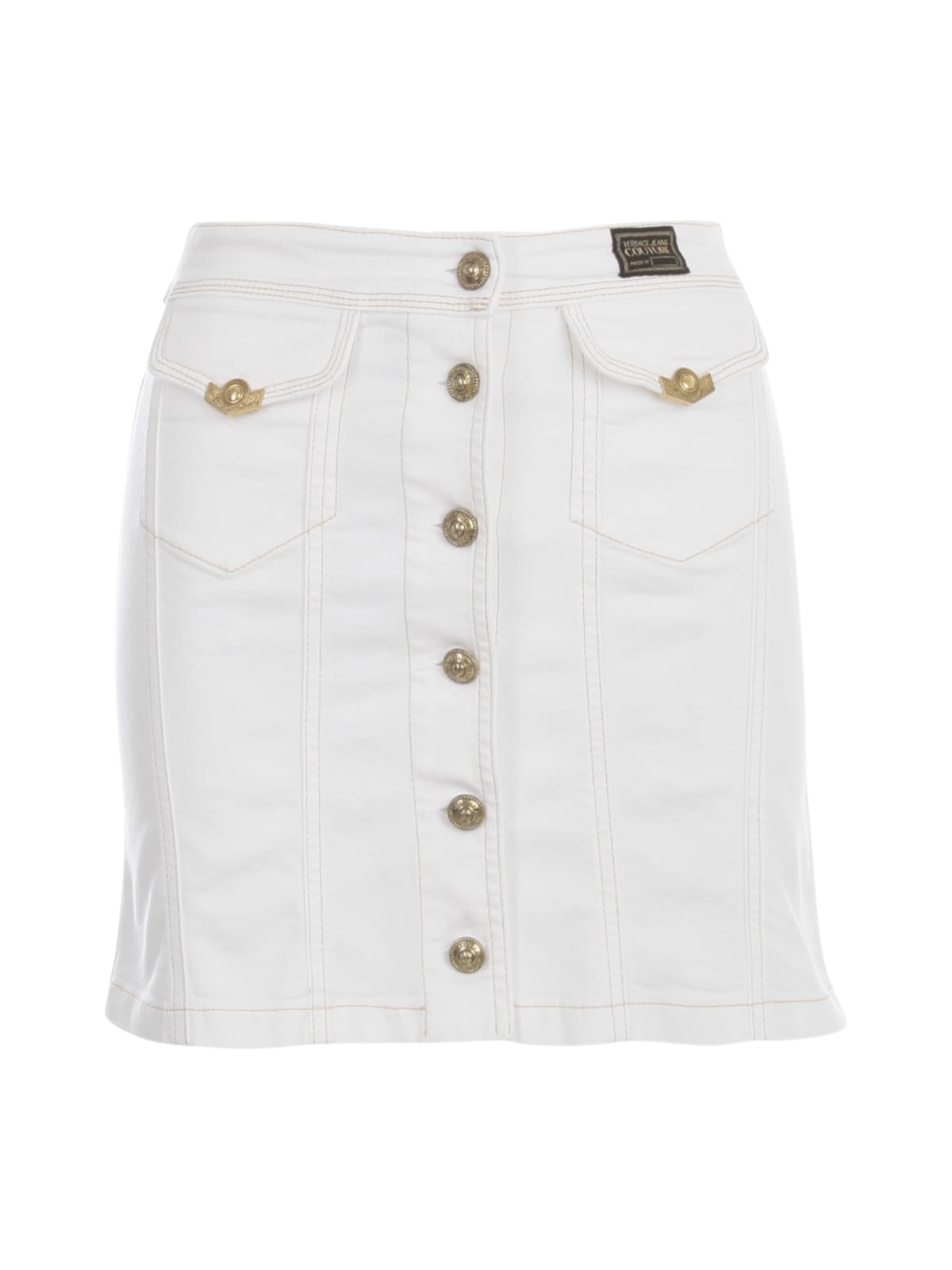 Versace Jeans Couture Mini Skirt W/gold Buttons