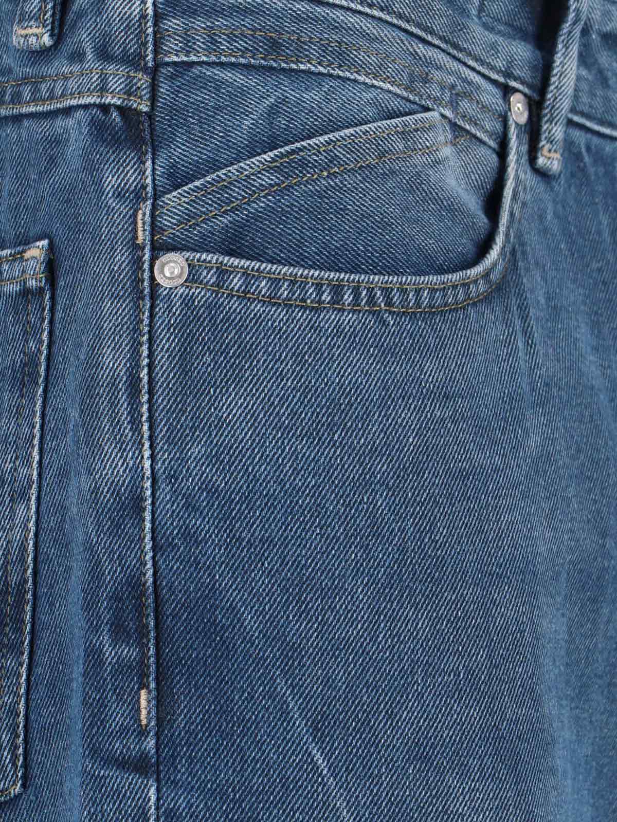Closed High-waisted Straight-leg Denim Jeans With Worn-in Finish In Blue
