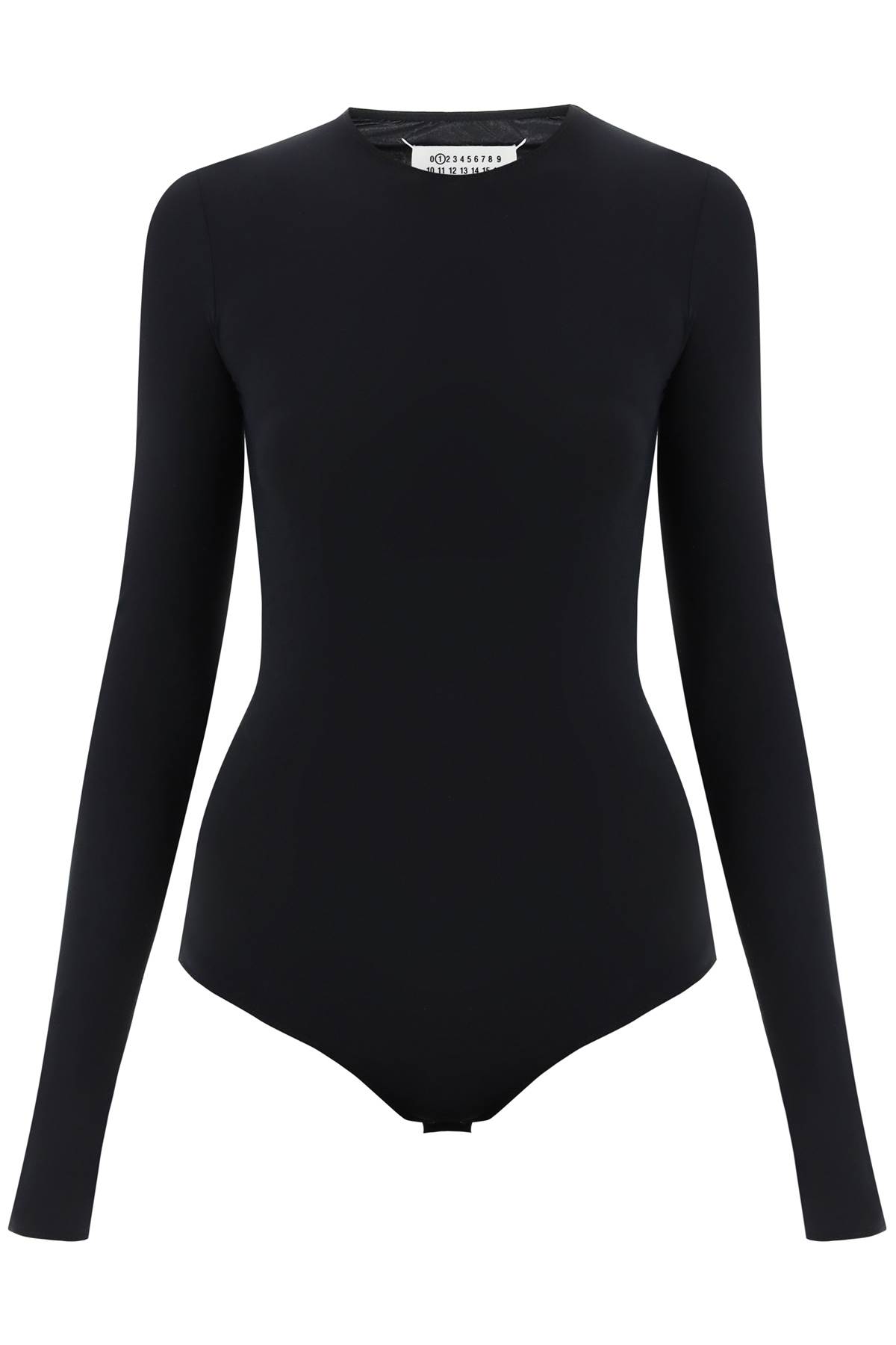 Shop Maison Margiela Second Skin Long Sleeve Bodysuit In Black