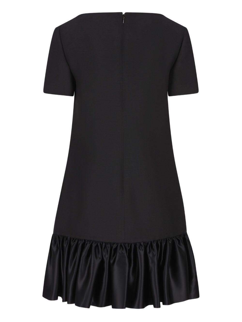 Valentino Garavani Bow Detail Wool And Silk Mini Dress In Black