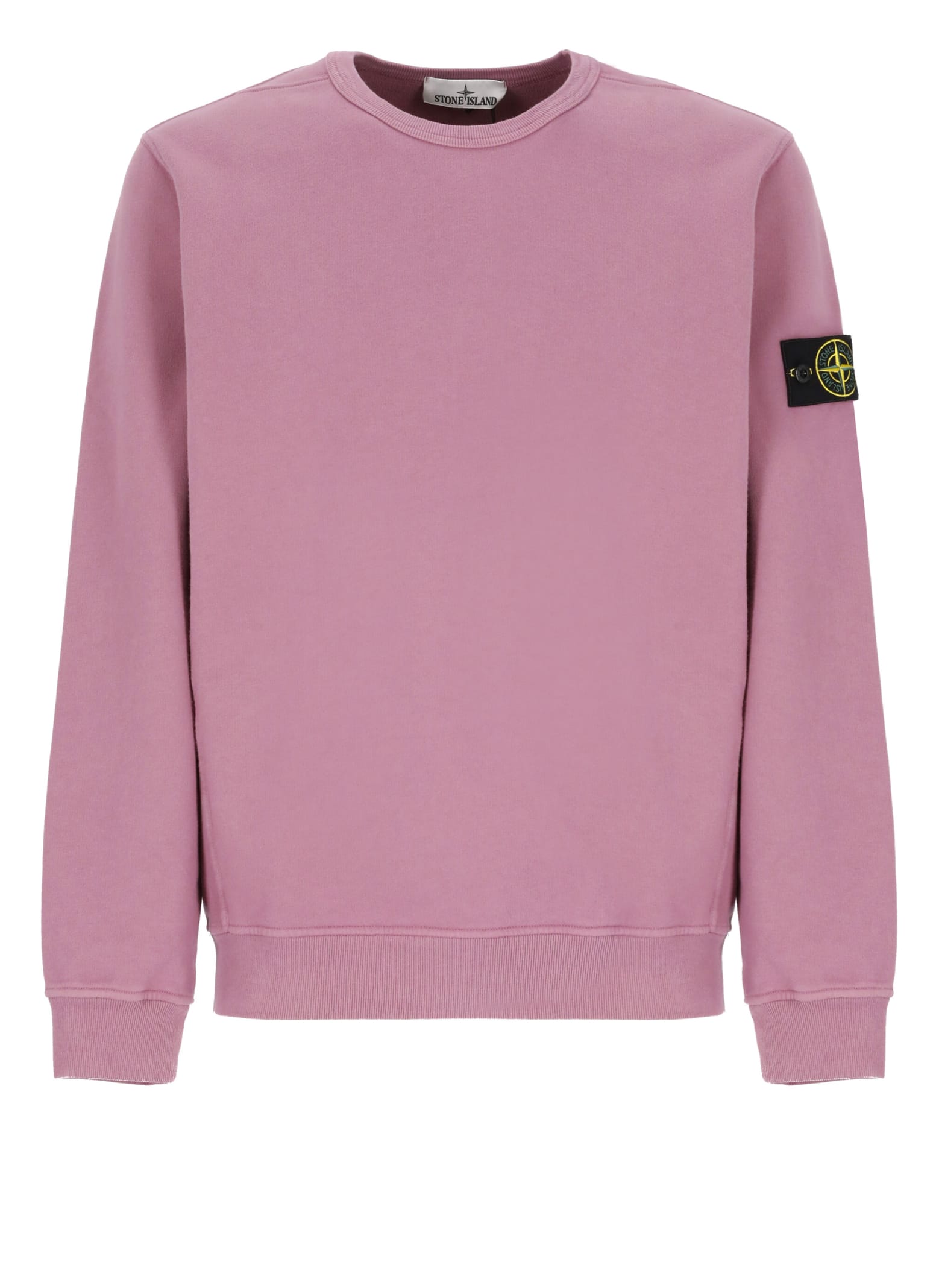 Shop Stone Island Sweatshirt With Logo In Pink