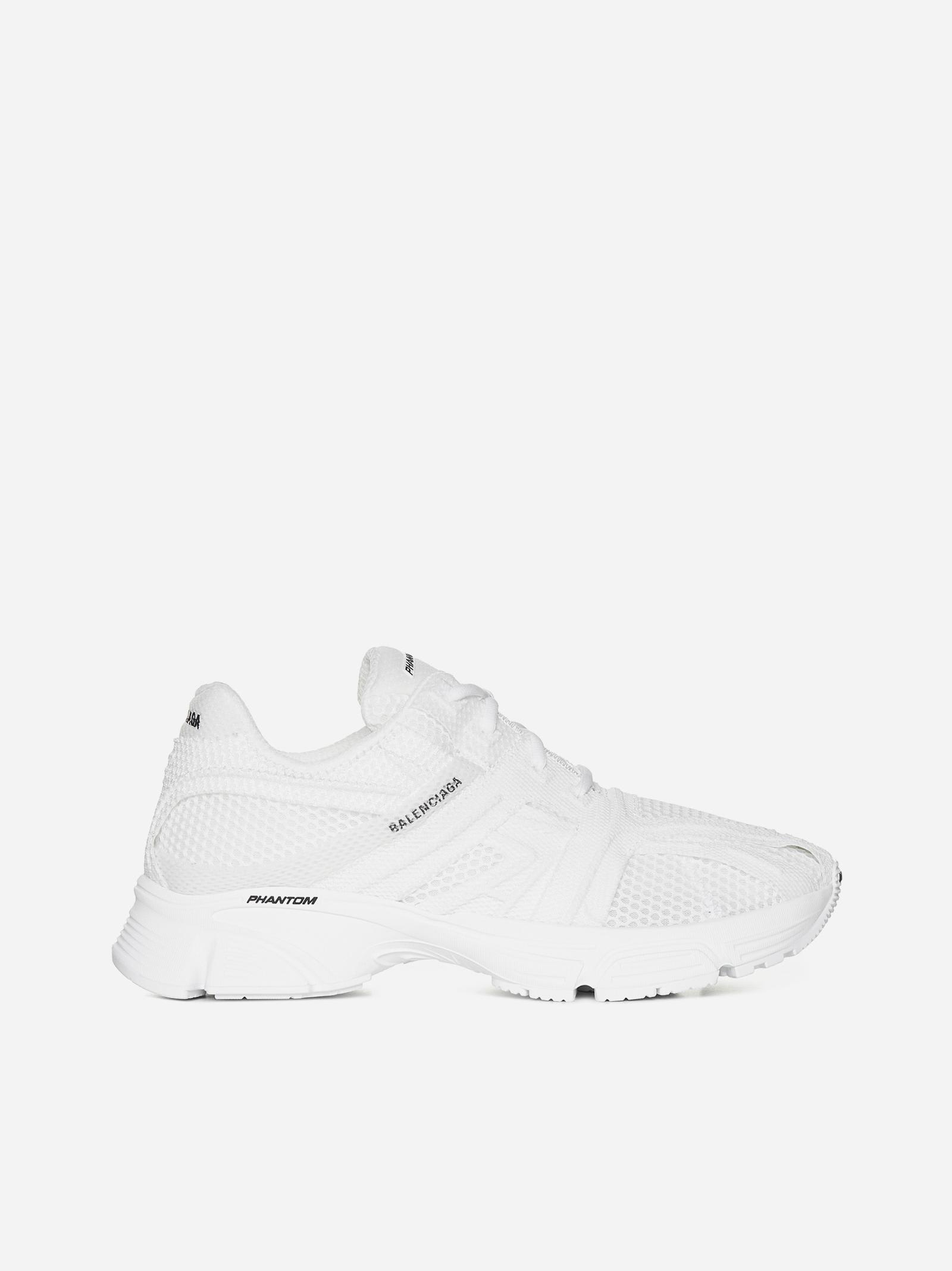 Shop Balenciaga Phantom Mesh Sneakers In White