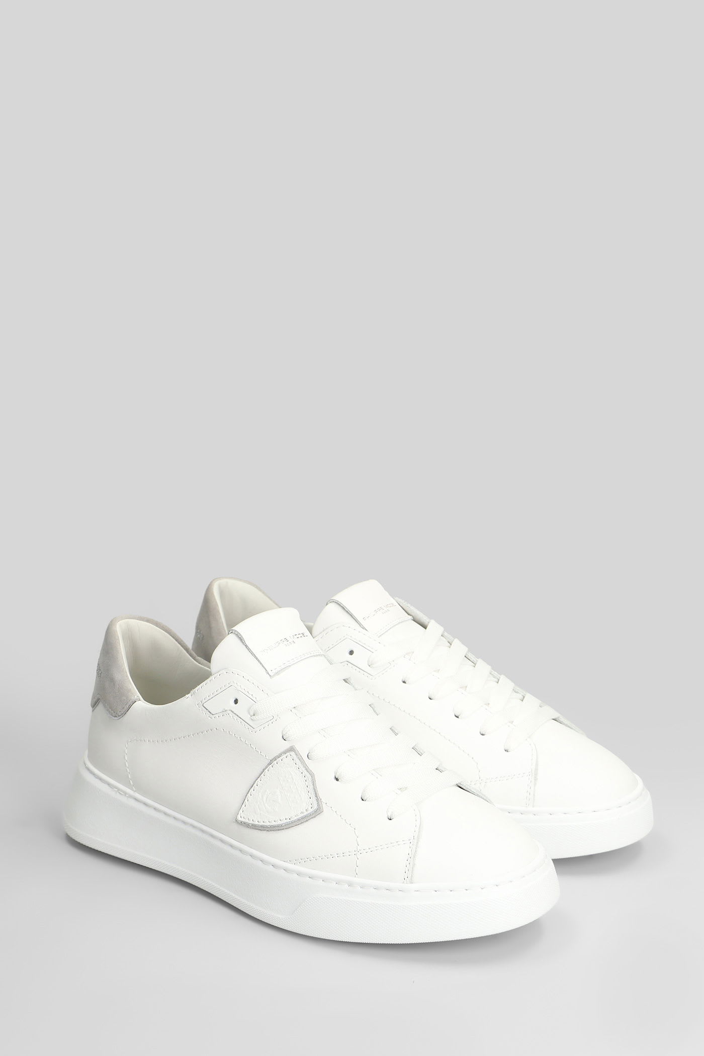 Philippe Model Casual Low Top Sneakers Logo In White