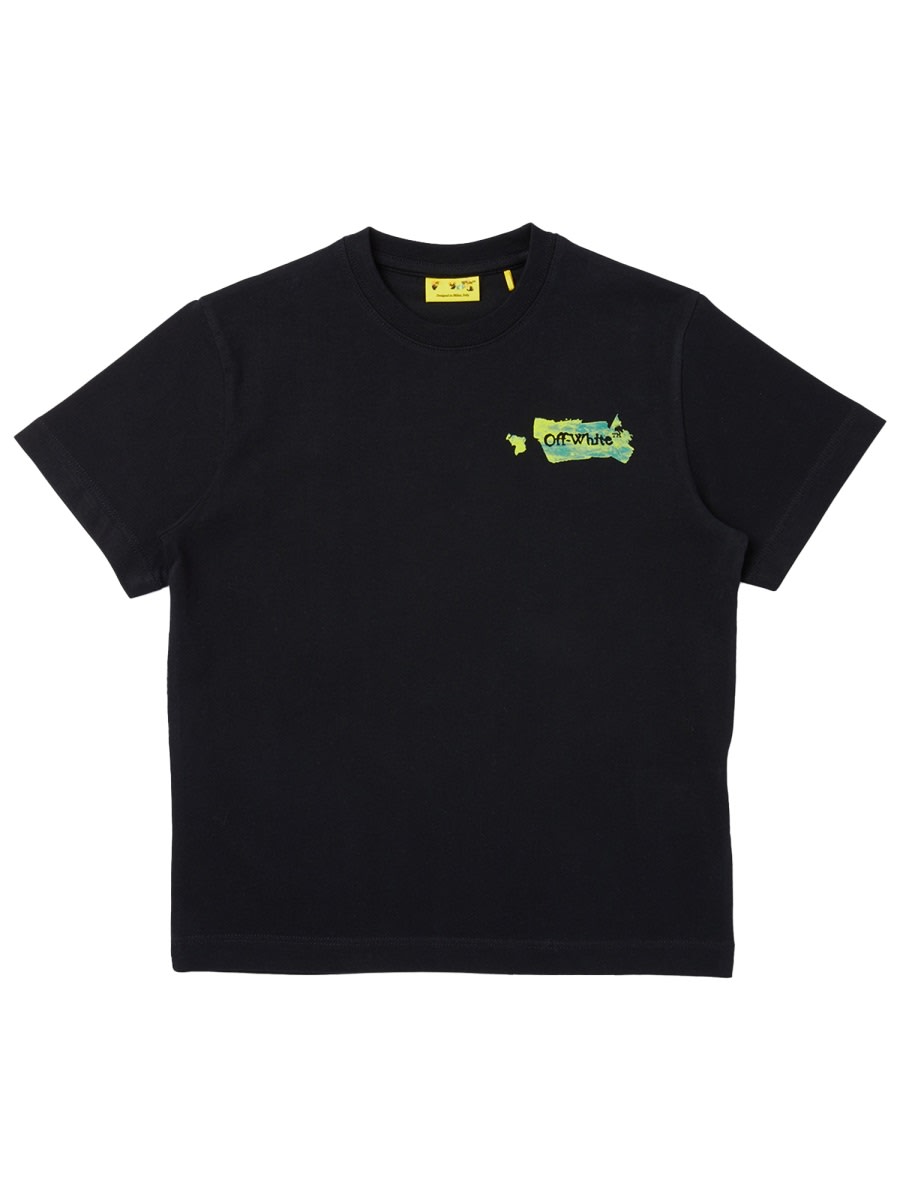 Off-white Kids' Graffiti Logo T-shirt In Black