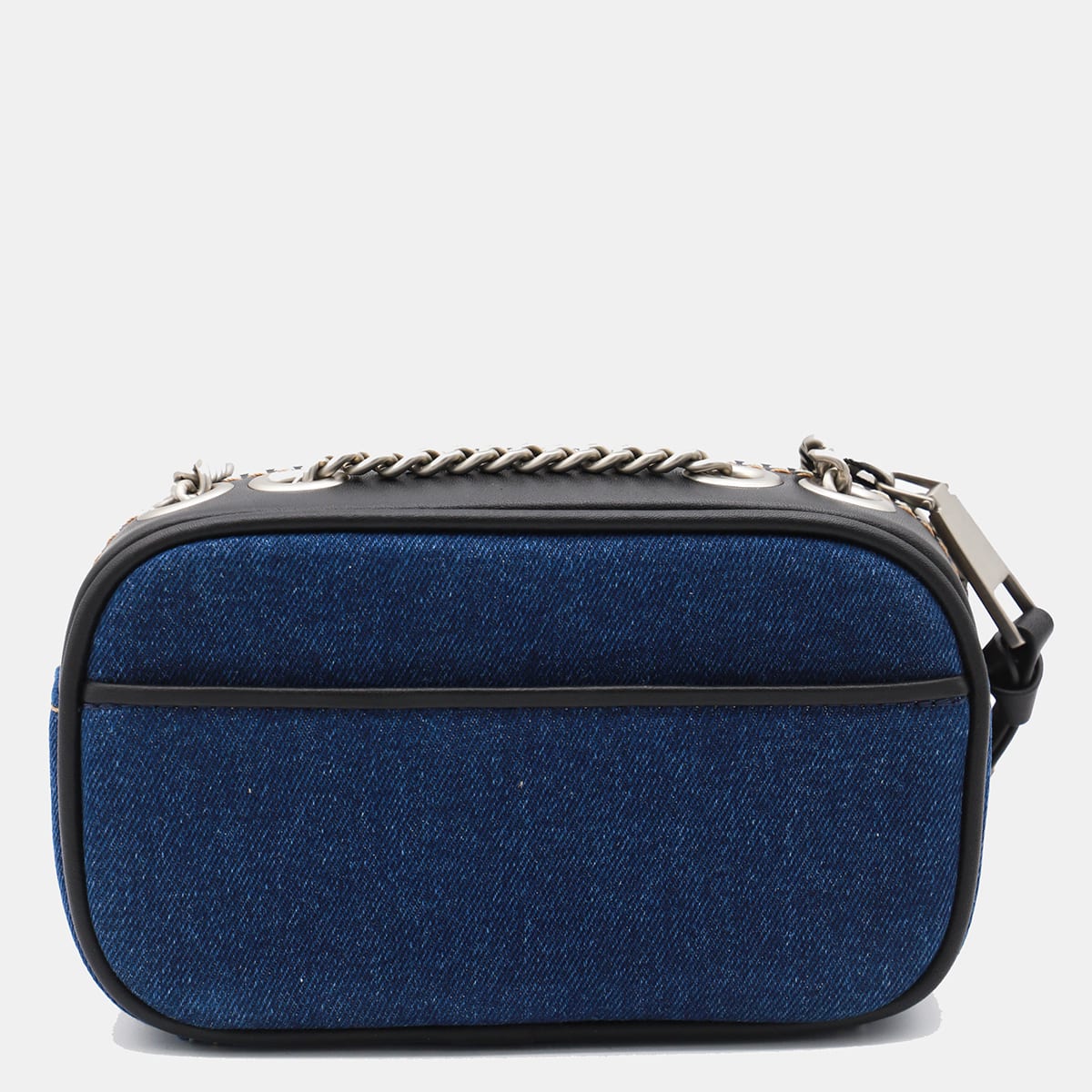 MARC JACOBS BLUE DENIM COTTON THE SNAPSHOT SHOULDER BAG 