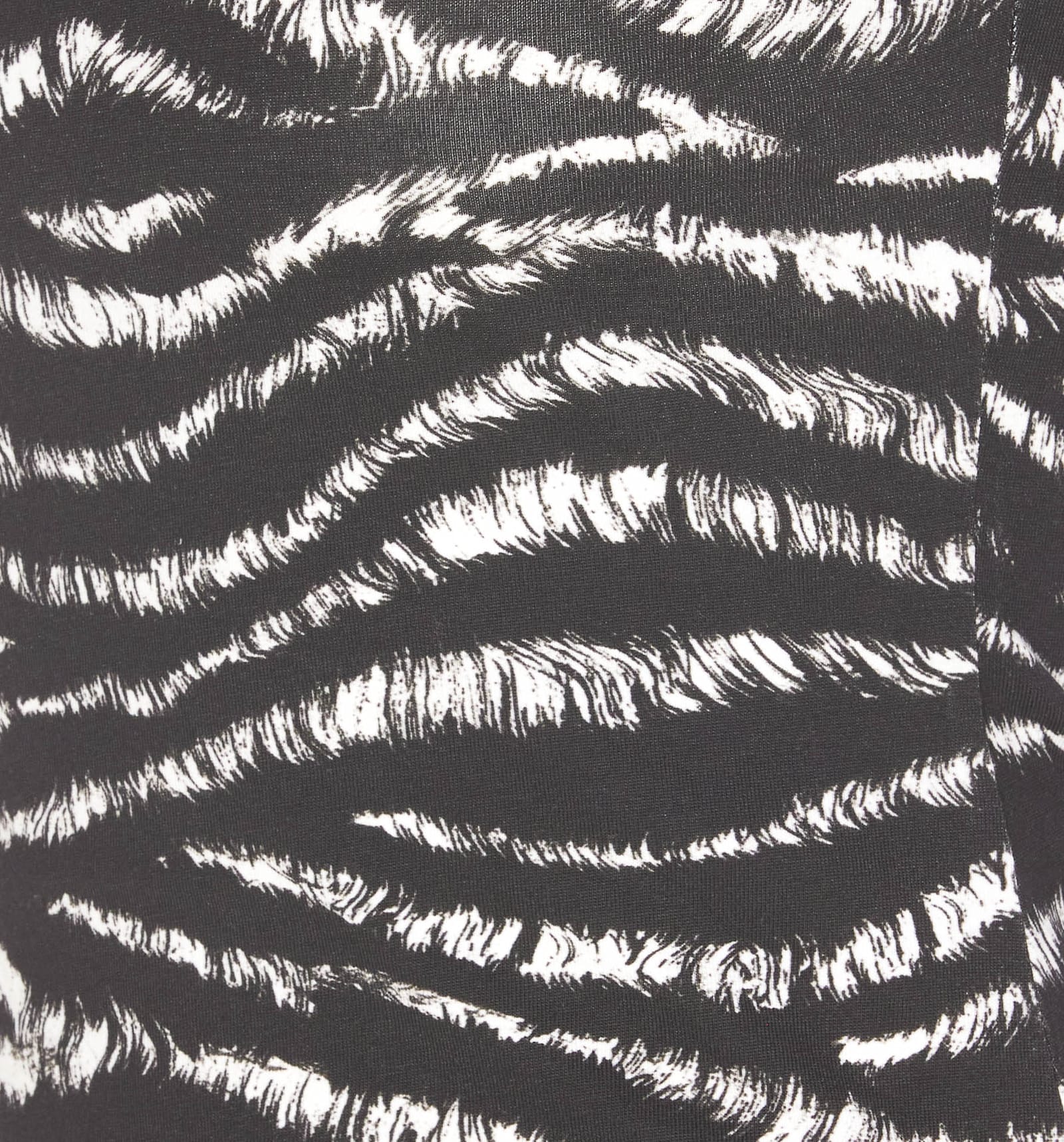 Attico Zebra Print Form-fitting Sleeveless Tank Top In Black