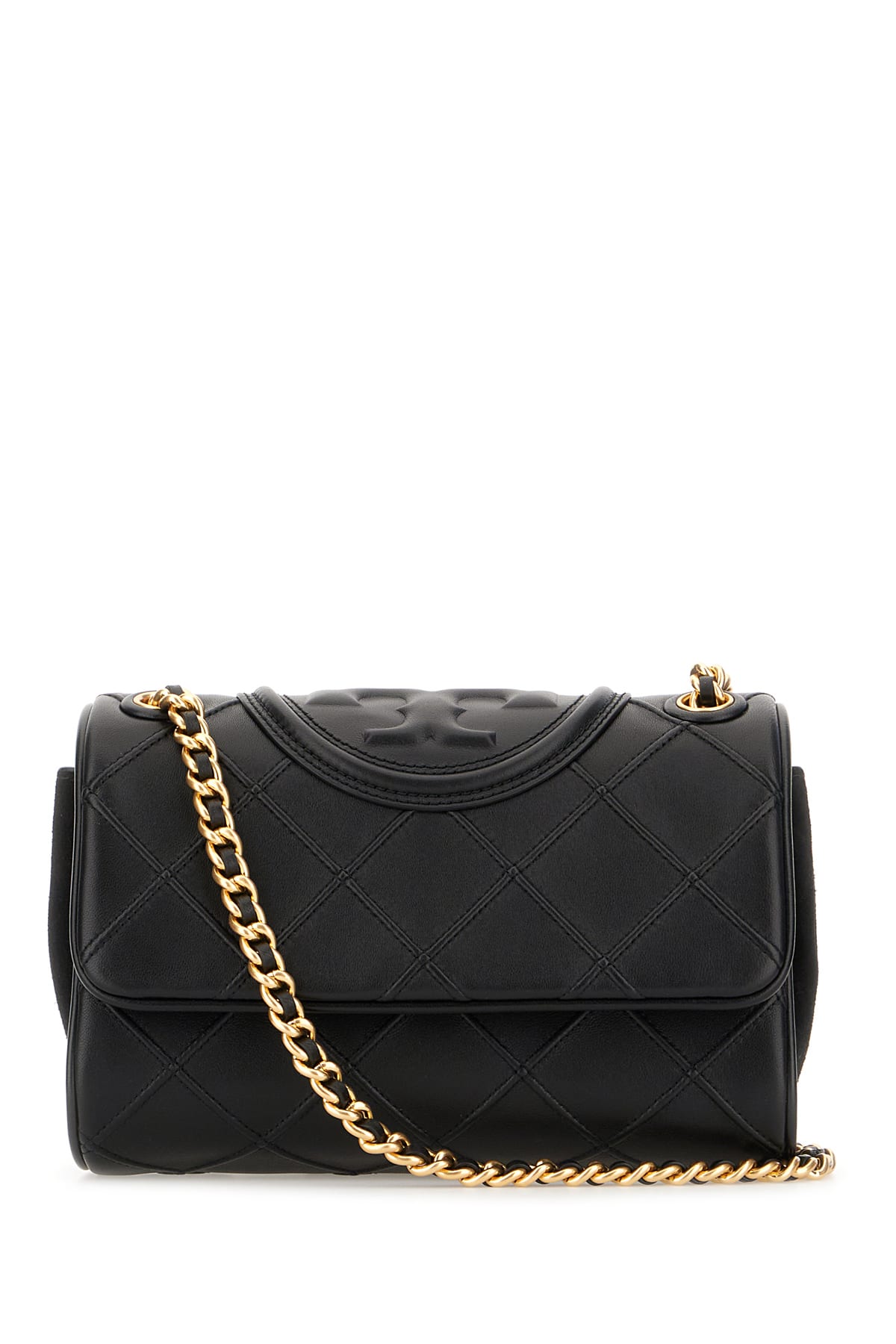 Black Nappa Leather Small Fleming Crossbody Bag