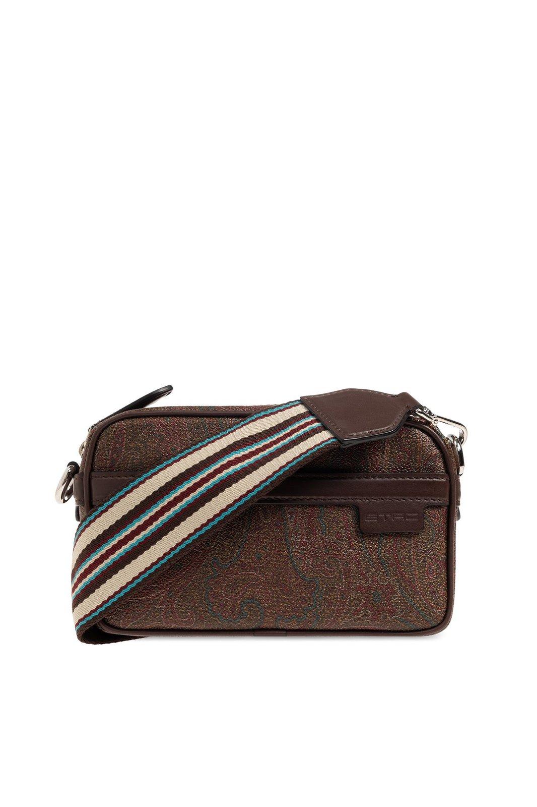 Etro Paisley-print Small Shoulder Bag In Brown