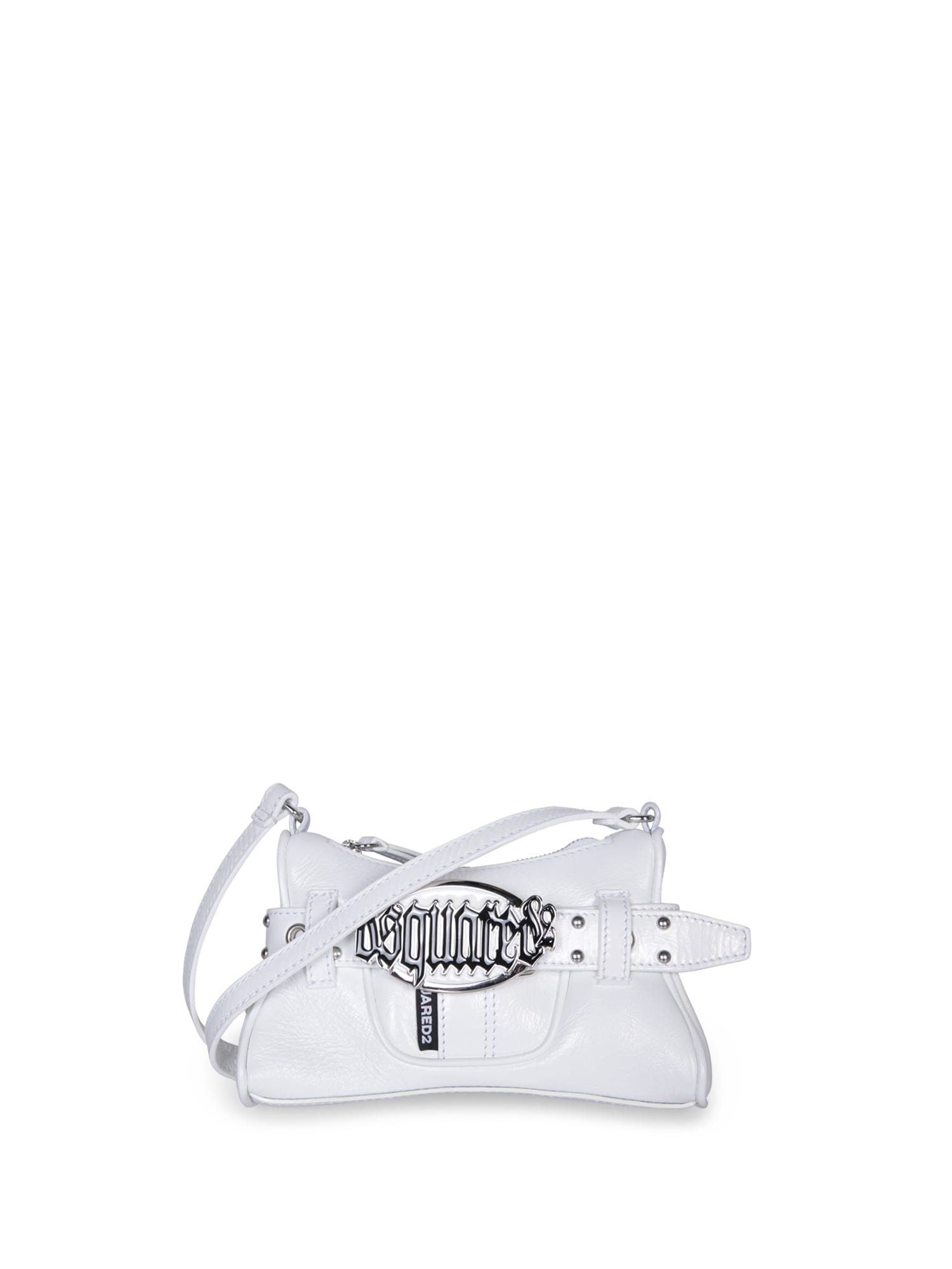 Shop Dsquared2 White Leather Mini Gothic Bag