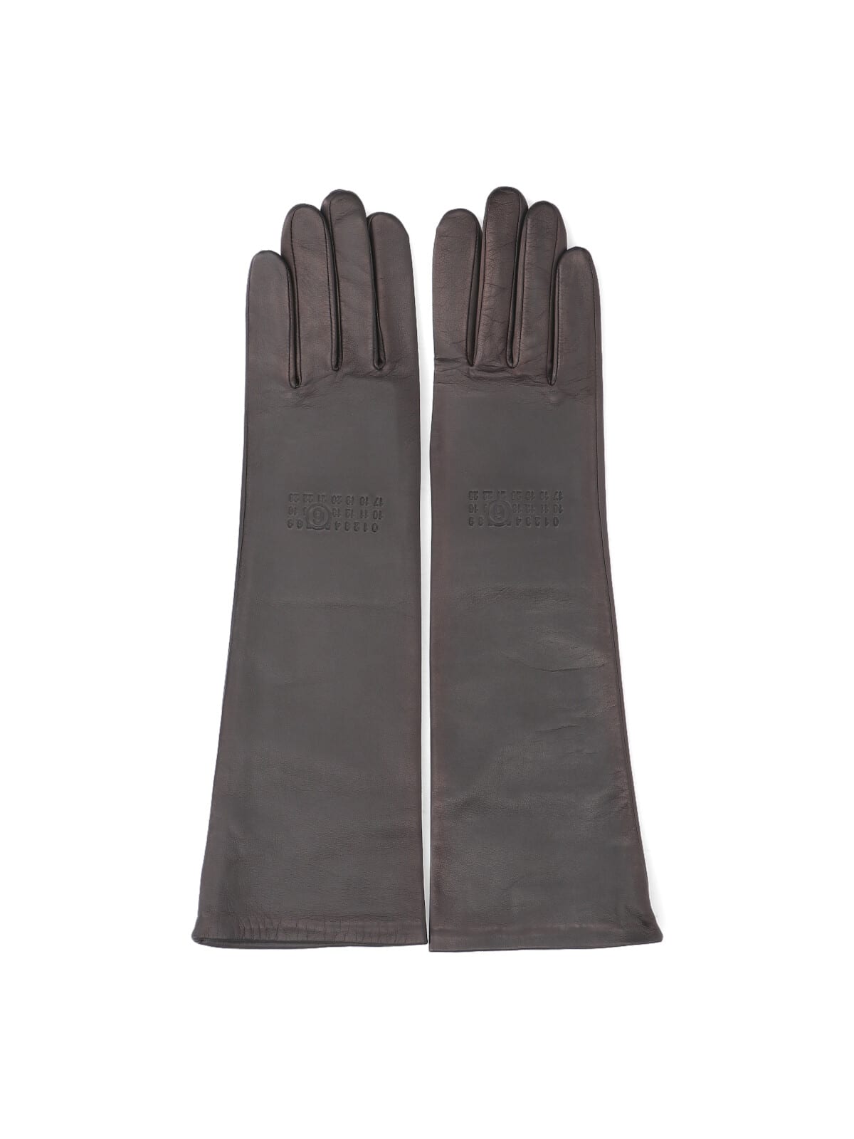 Mm6 Maison Margiela Lamb Leather Gloves In Gray