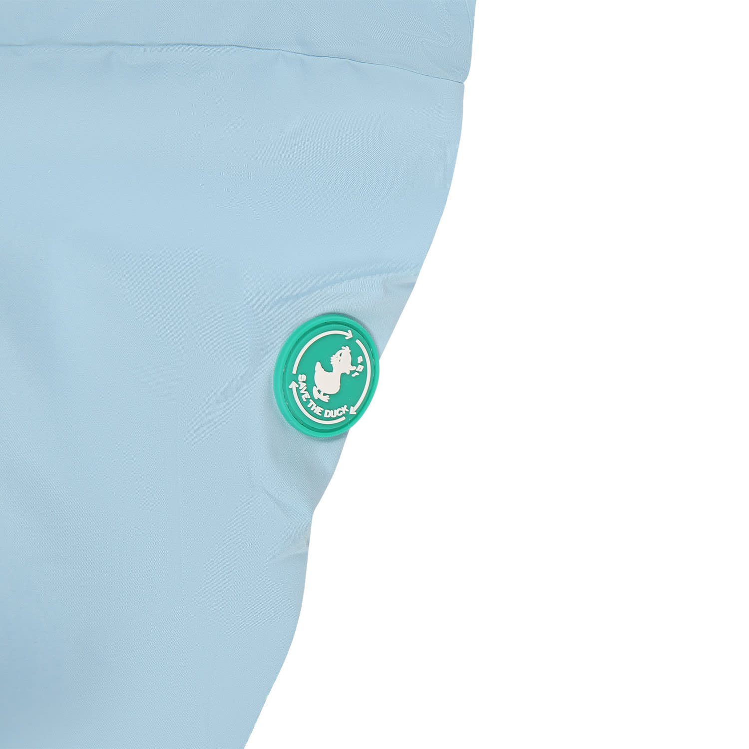 Shop Save The Duck Light Blue Windbreaker For Kids With Logo
