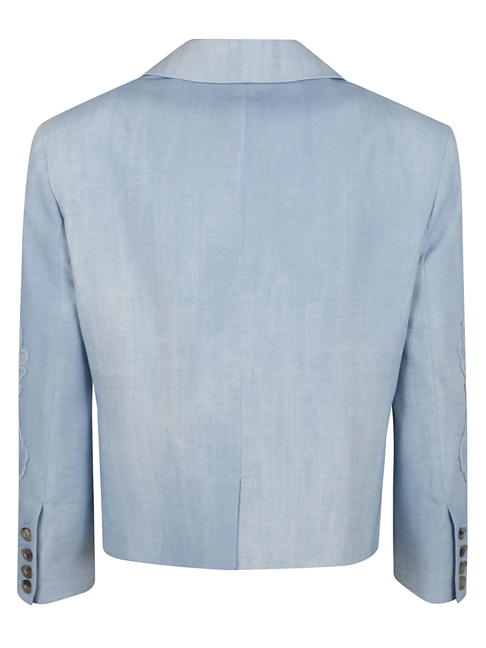 Ermanno Scervino Tailored Jacket With Embroidered Notched Lapel In St Denim O