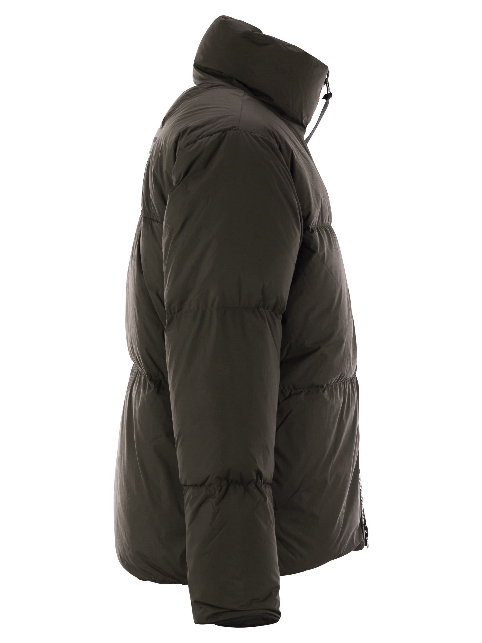 Shop Canada Goose Lawrence - Down Jacket With Black Logo In Anthracite