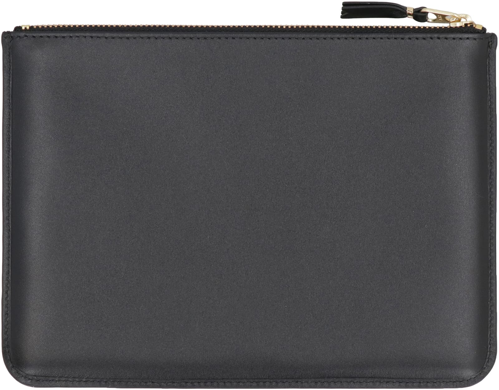 Shop Comme Des Garçons Leather Flat Pouch In Black