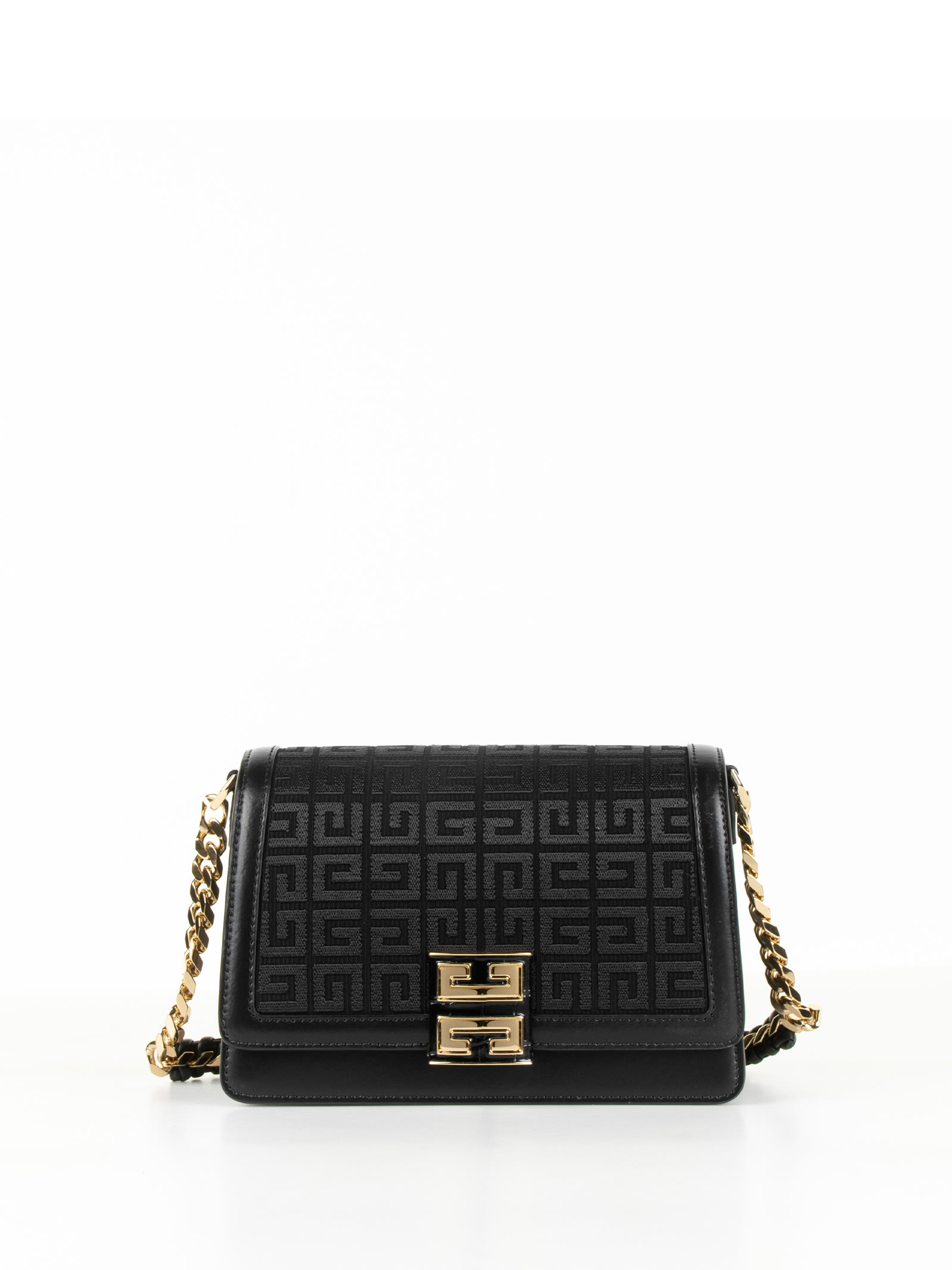Givenchy Medium Shoulder Bag With 4g Embroidery In Black