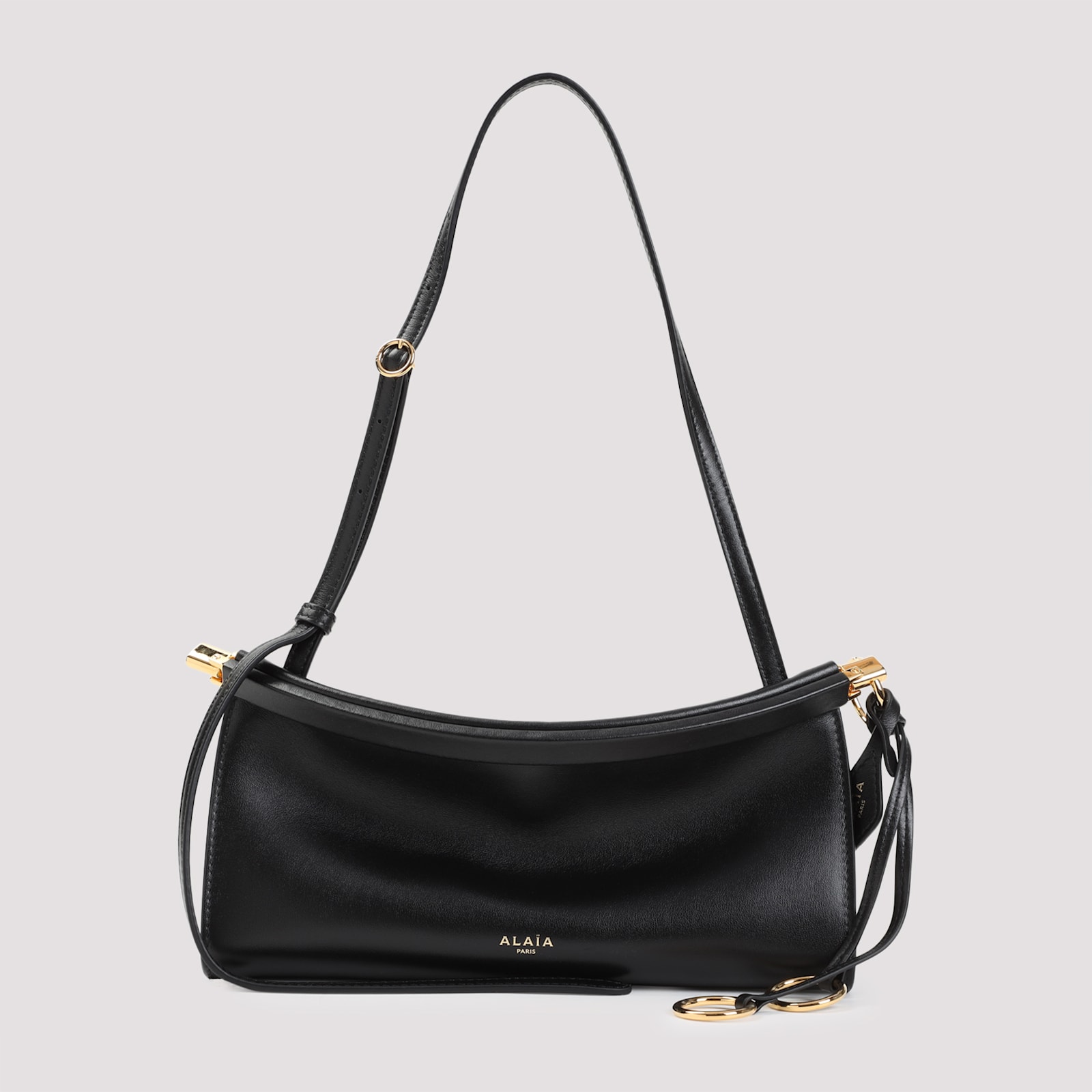 Alaïa Le Click Small Shoulder Bag In Glossy Leather In Black