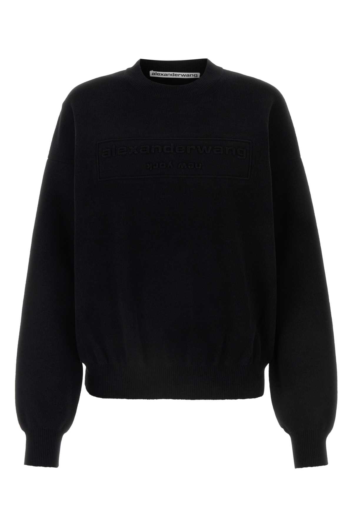 Shop Alexander Wang Black Stretch Polyester Blend Sweater