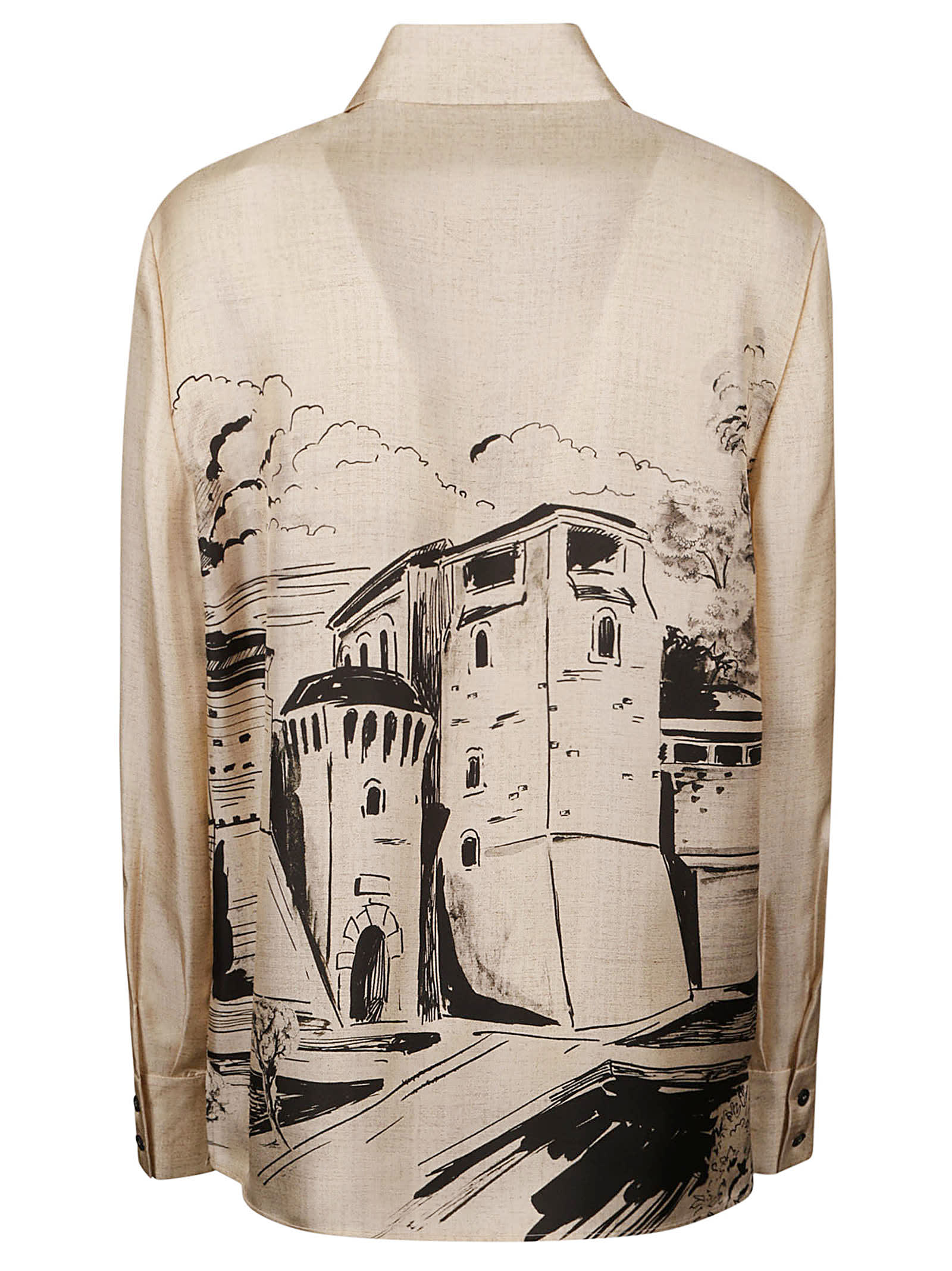 Shop Alberta Ferretti Printed Long-sleeved Shirt In Fantasia Beige