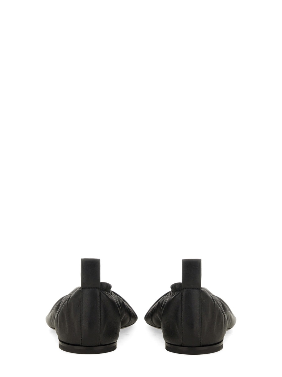 Shop Jil Sander Nappa Ballerina In Black