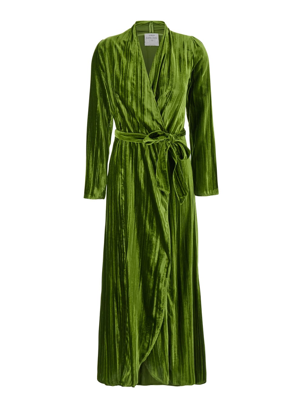 Forte_Forte Green Long Dress With Belt And Pleated Effect In Viscose Blend Woman