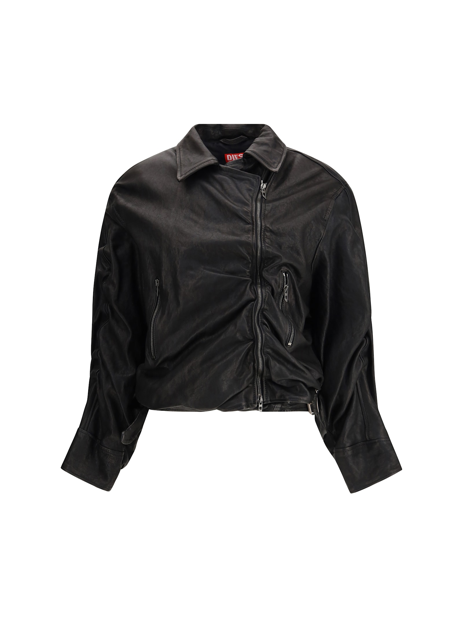 Diesel Women Cuir-bouilli Belted Jacket