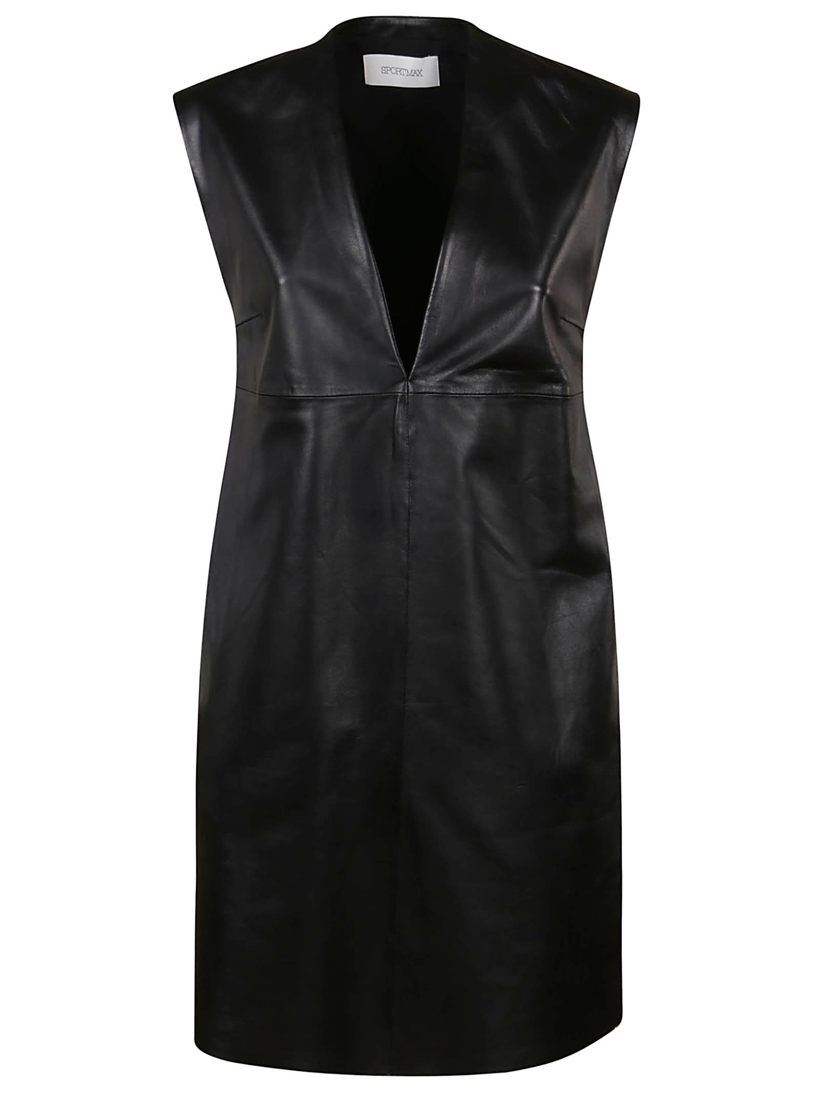SportMax Black Leather Dress