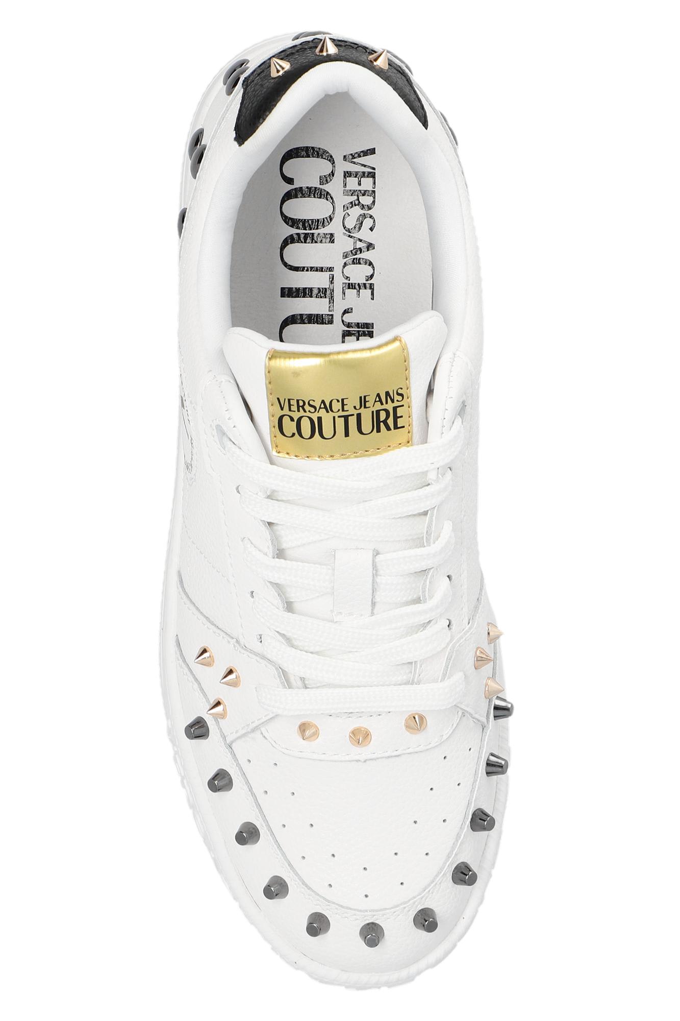 VERSACE JEANS COUTURE STUD-DETAILED LOW-TOP SNEAKERS