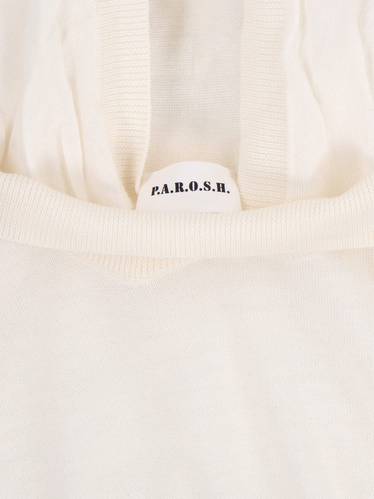 P.a.r.o.s.h Minimalist White Sweater With Ribbed Hem In White
